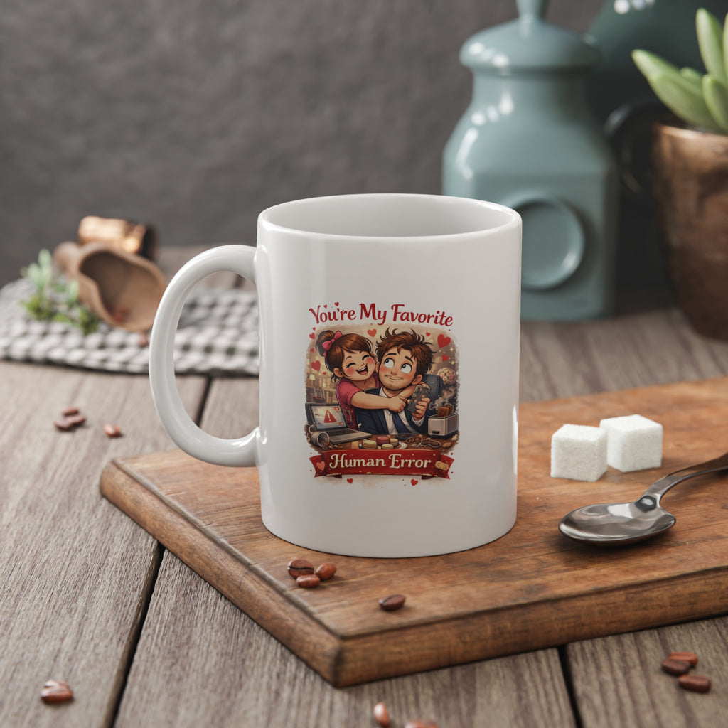 Coffee Mug with Quote - 'You're My Favorite Human Error' Glossy Finish 11oz Ceramic