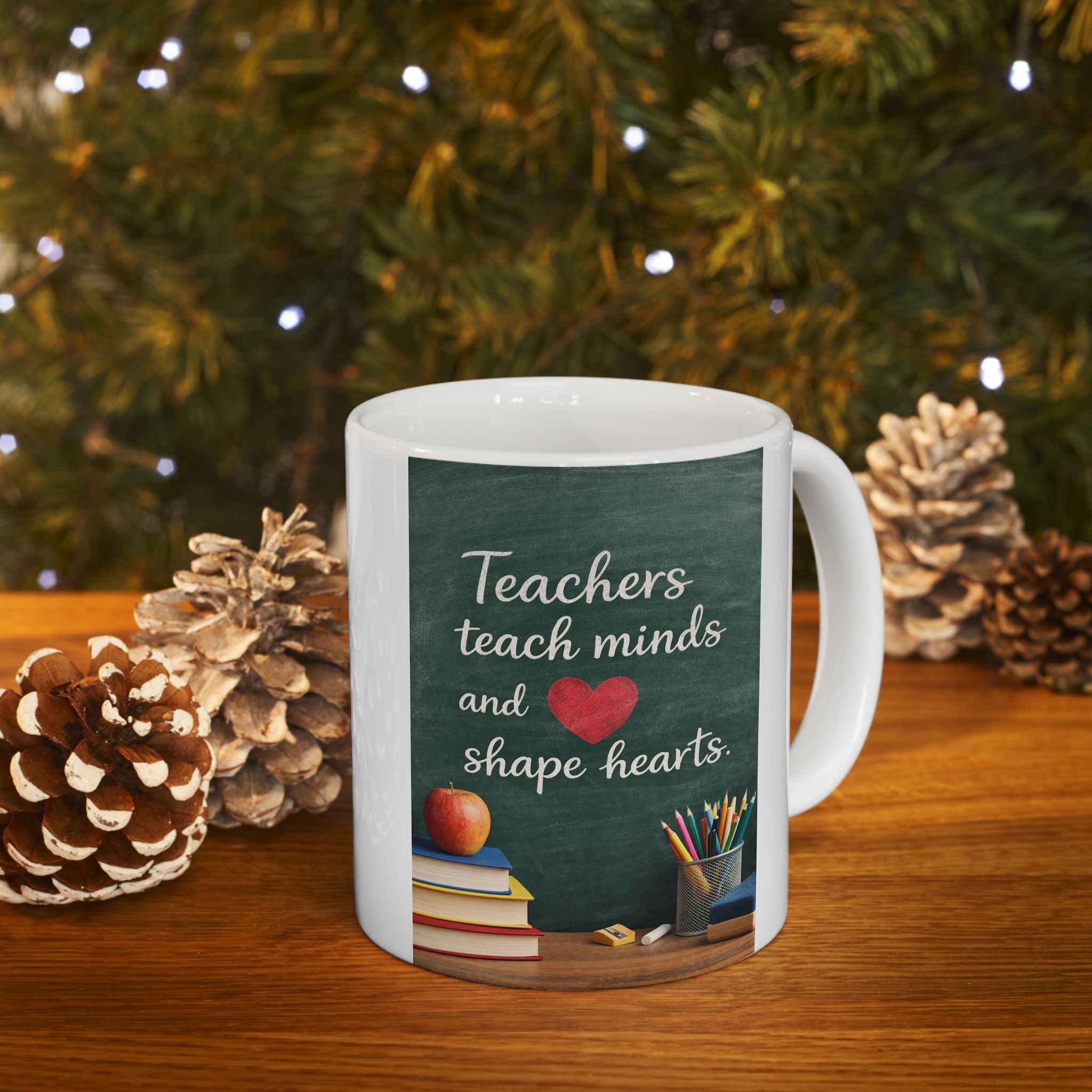 Teacher Coffee Mug: Inspire Minds & Shape Hearts, Perfect for Coffee-Loving Educators, 11 oz