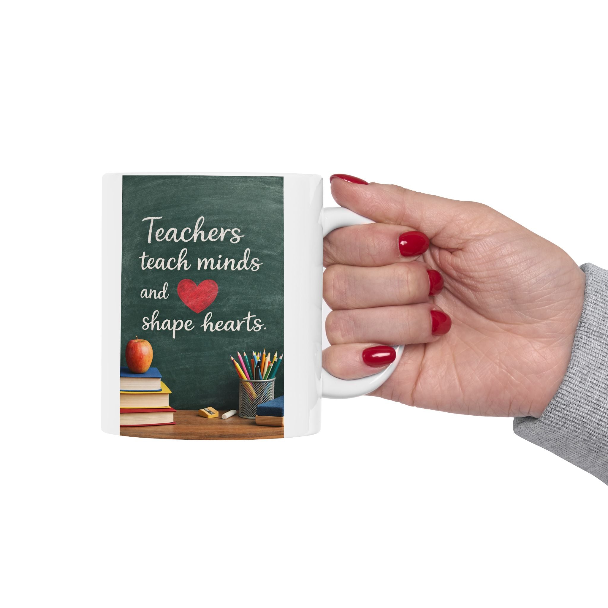 Teacher Coffee Mug: Inspire Minds & Shape Hearts, Perfect for Coffee-Loving Educators, 11 oz