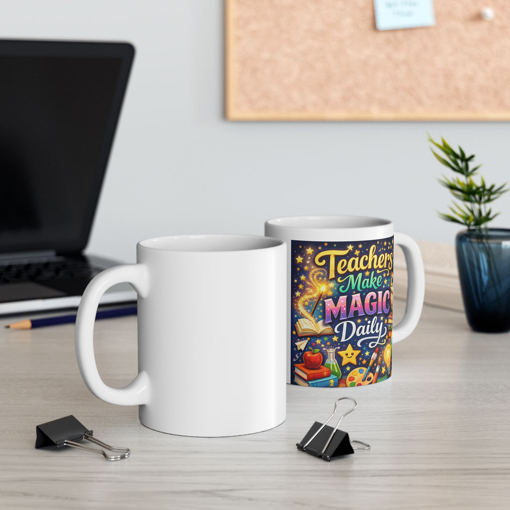 Teachers Magic Ceramic Mug Brings a Playful Energy for Inspiration and Daily Routine in the Classroom
