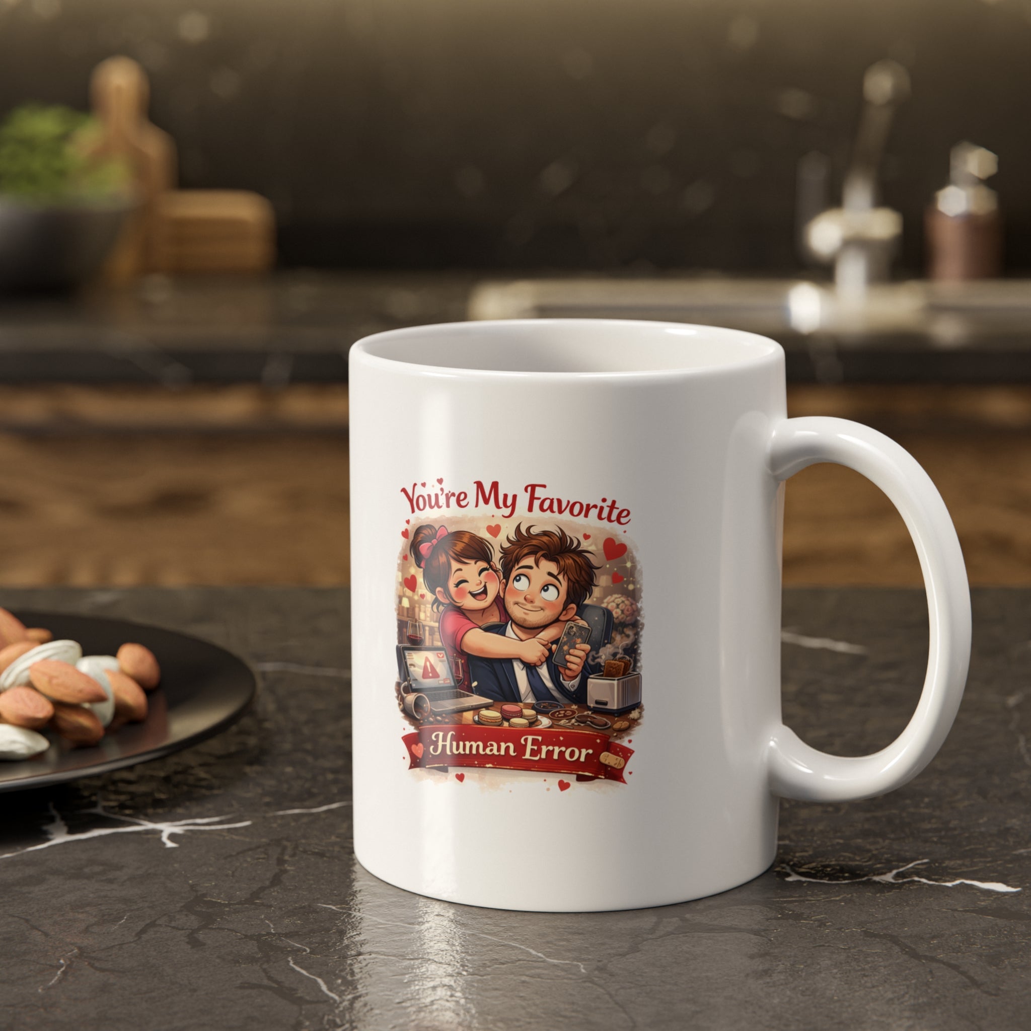Coffee Mug with Quote - 'You're My Favorite Human Error' Glossy Finish 11oz Ceramic