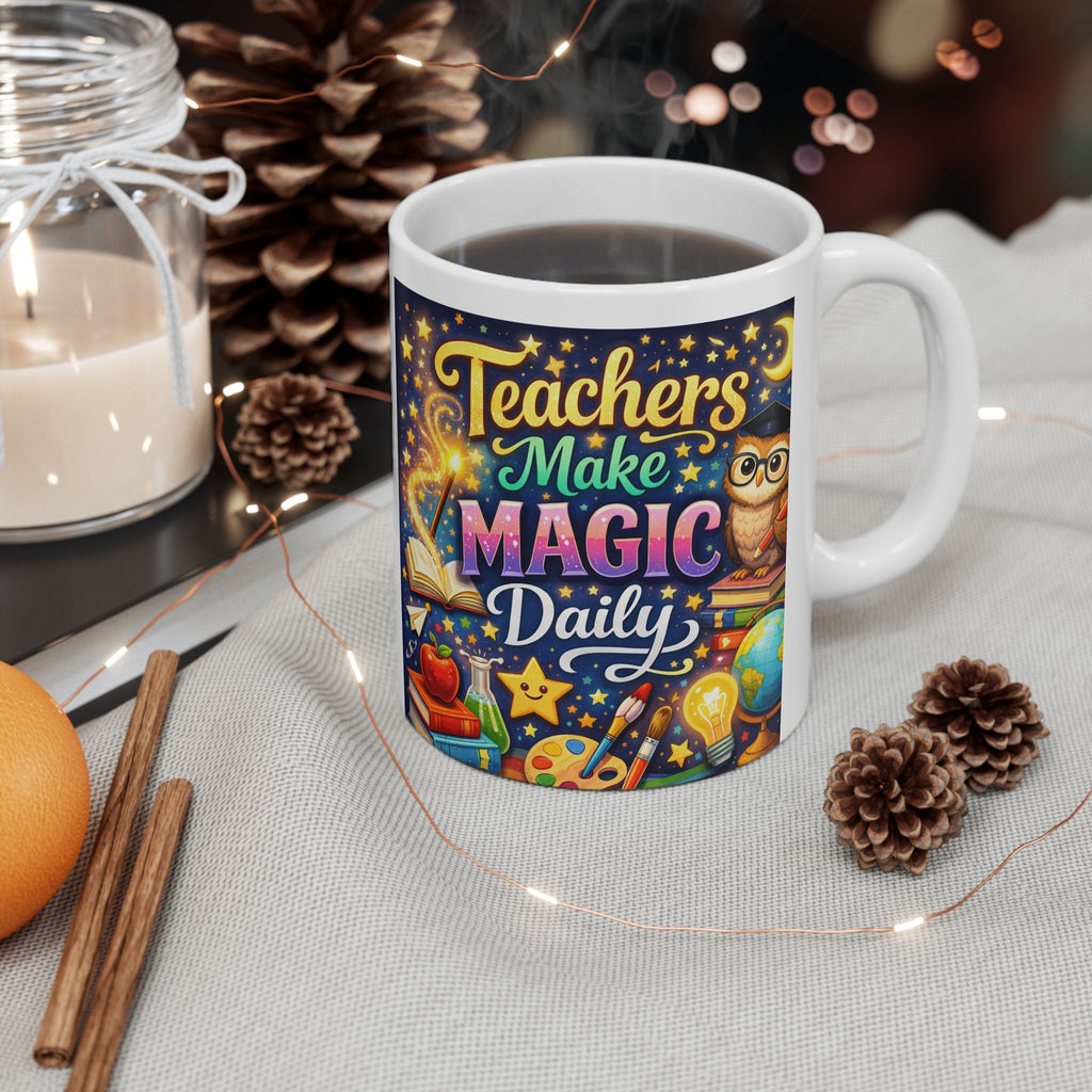 Teachers Magic Ceramic Mug Brings a Playful Energy for Inspiration and Daily Routine in the Classroom