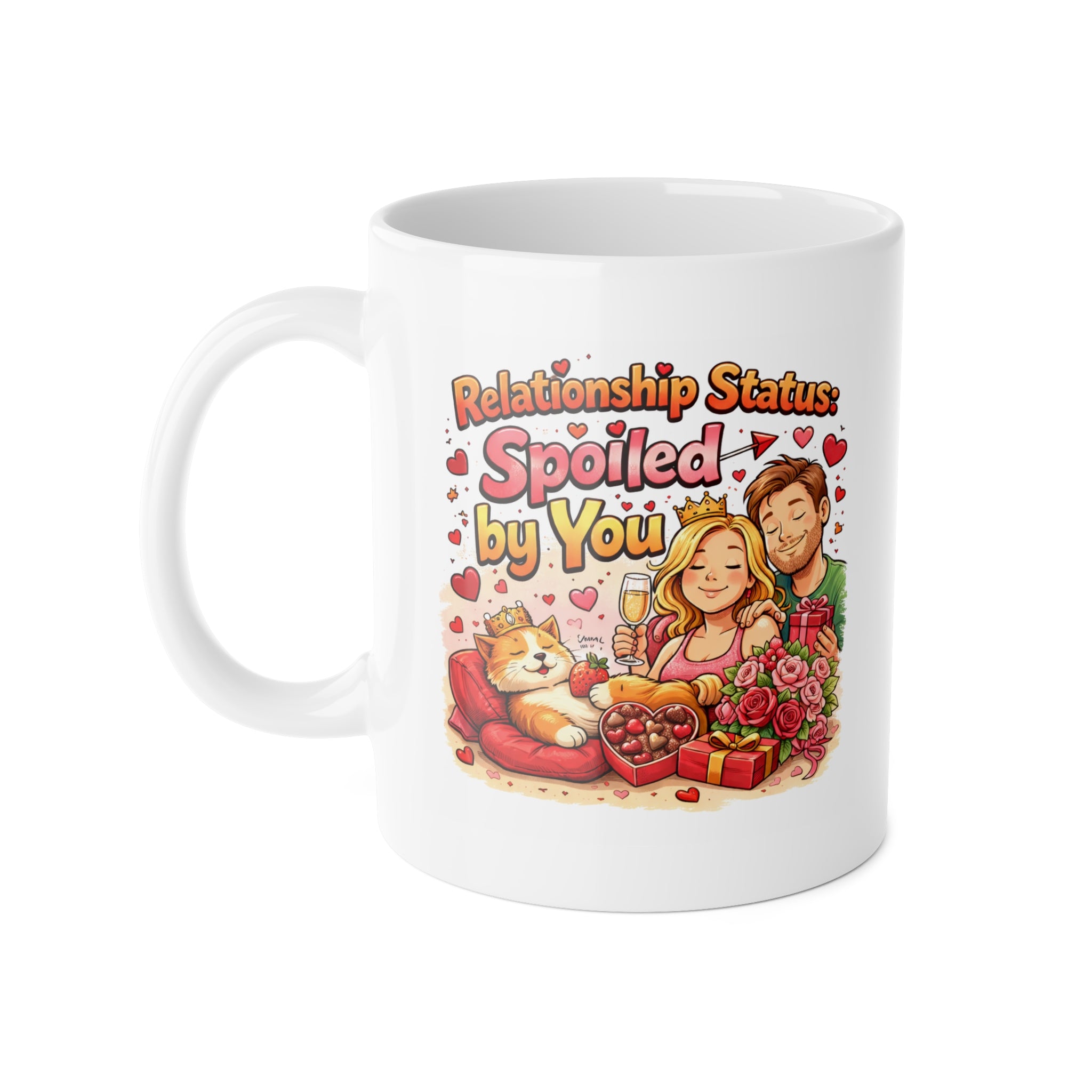 Cute Couples Mug - 'Spoiled by You',  Ideal Gift for Weddings, Anniversaries or Just Because