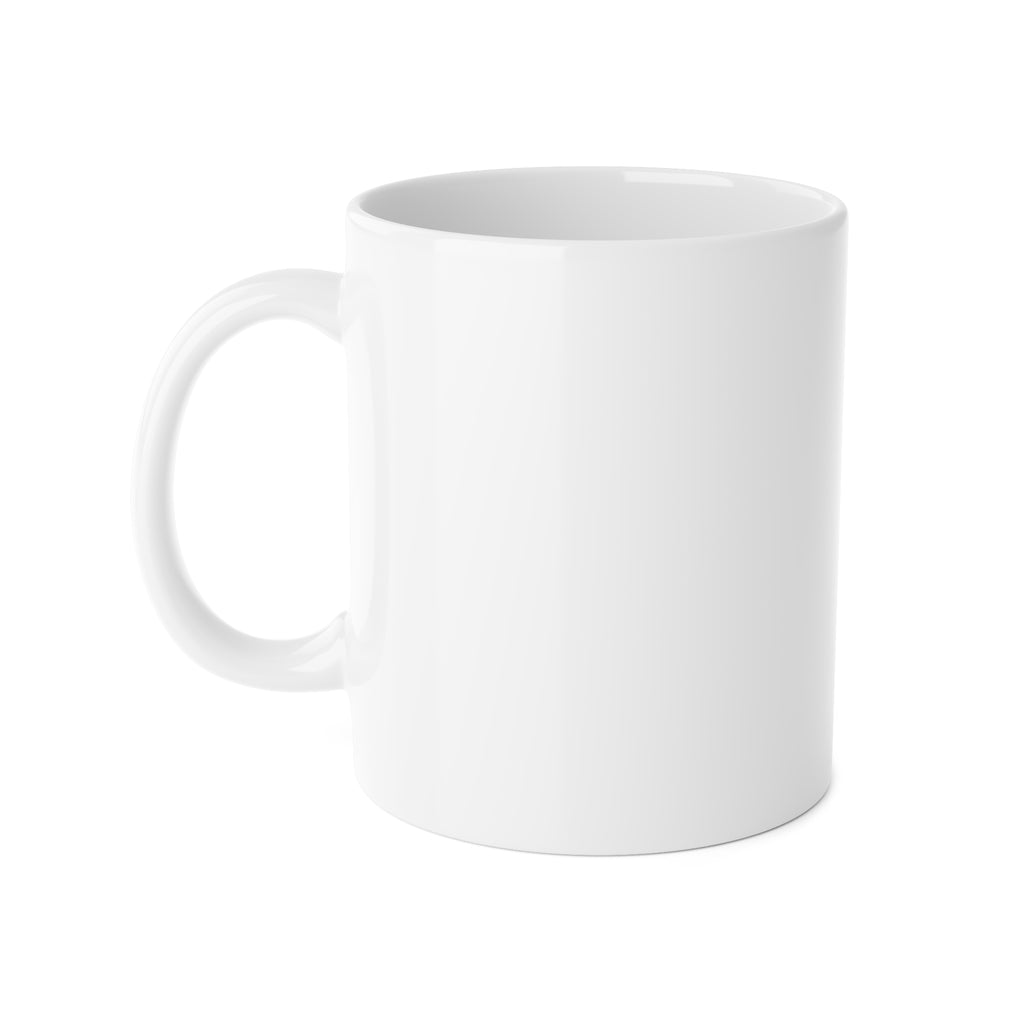 White ceramic mug on a white background