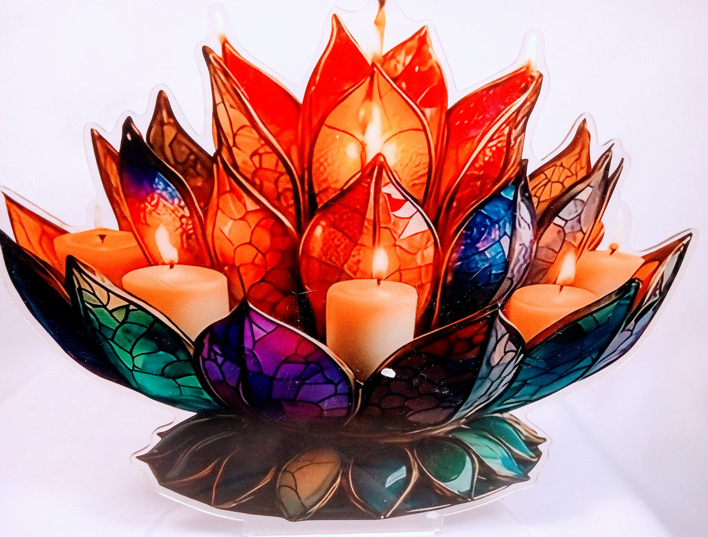 Lotus Flower Acrylic Desk Accessory, Farmhouse Decor Gift, Colorful Decorative for Table and Kitchen