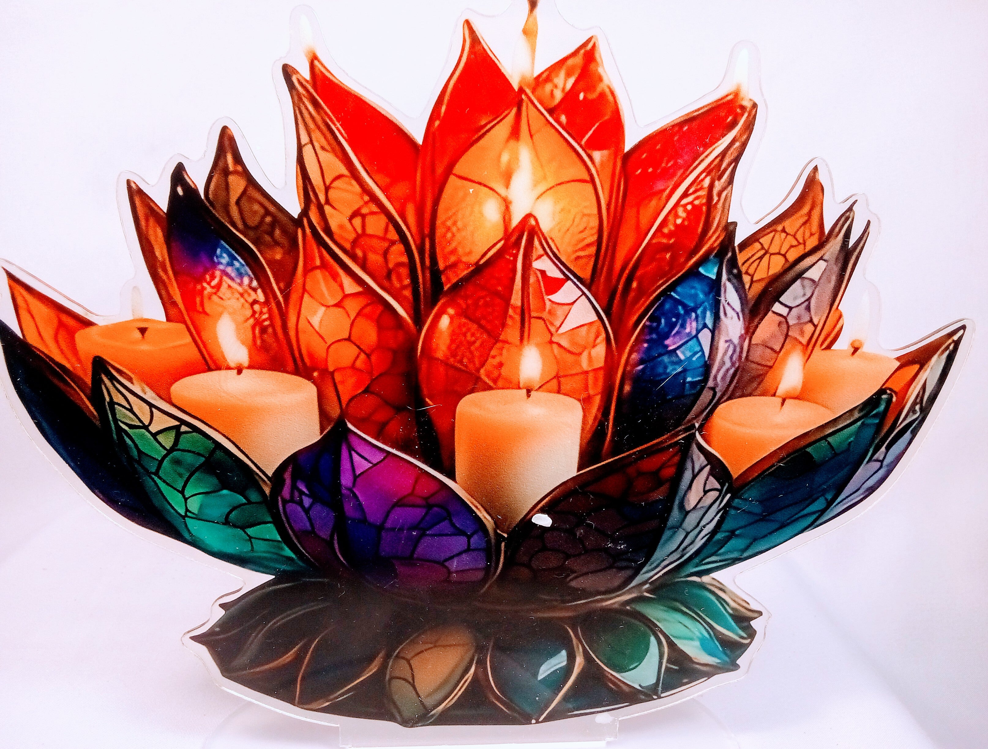 Lotus Flower Acrylic Desk Accessory, Farmhouse Decor Gift, Colorful Decorative for Table and Kitchen