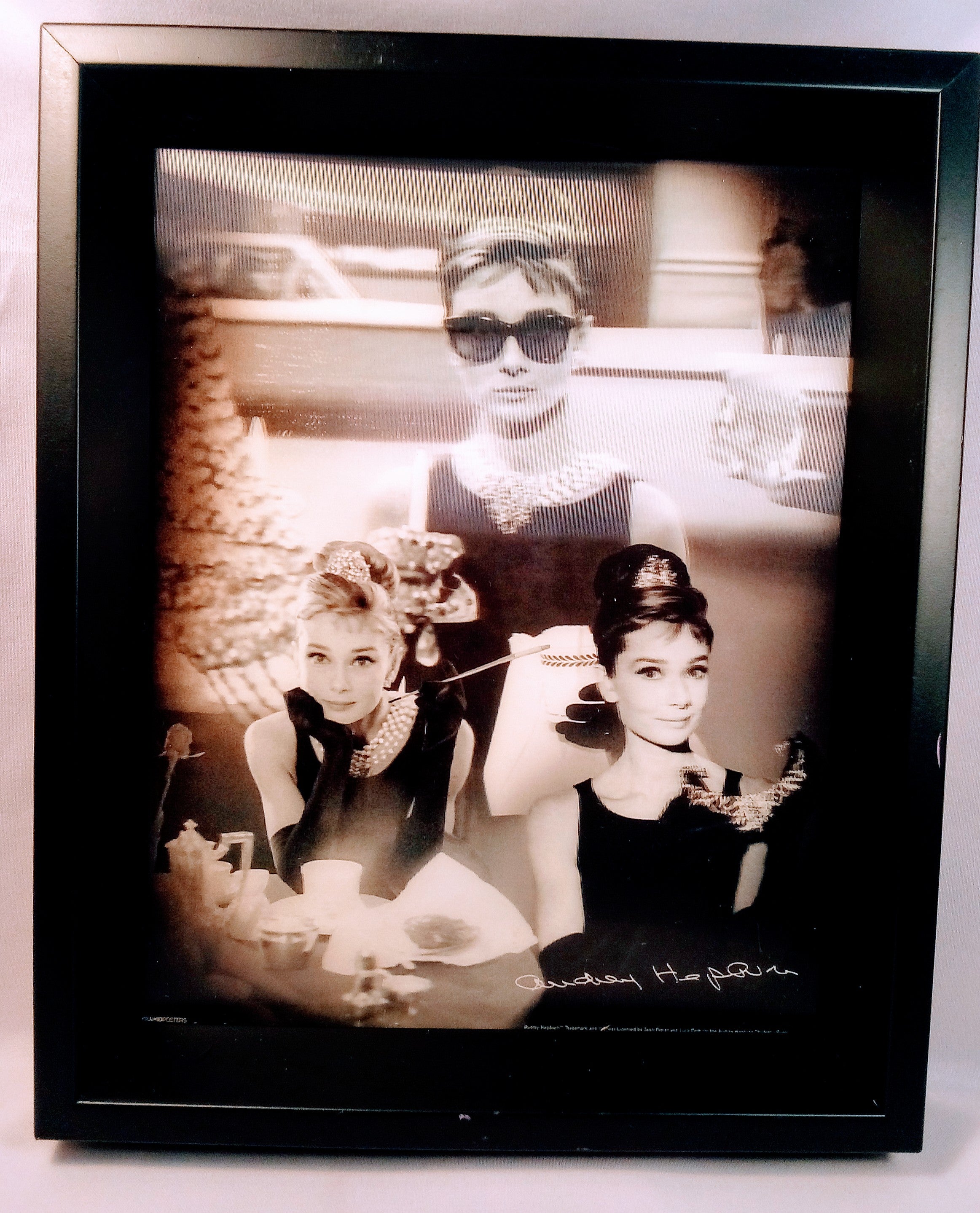 Audrey Hepburn Souvenirs Vintage Photo Portrait, Glam Wall Art Decor Package, 3D Piece for Office Accent - Signed