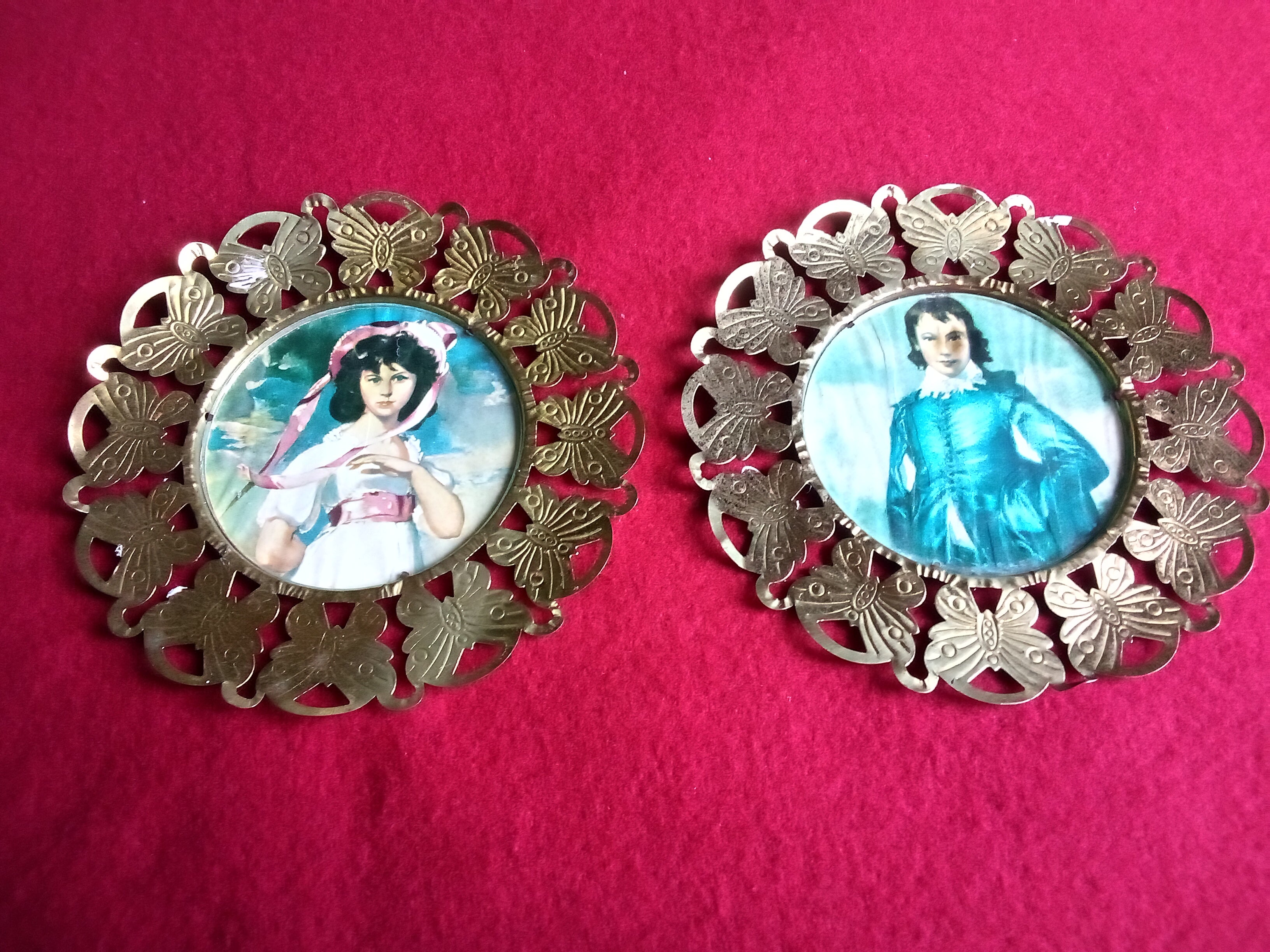 Victorian Jewelry Box AND Antique Picture Frames Set - Elegant Gold Lacquerware Gift for Her