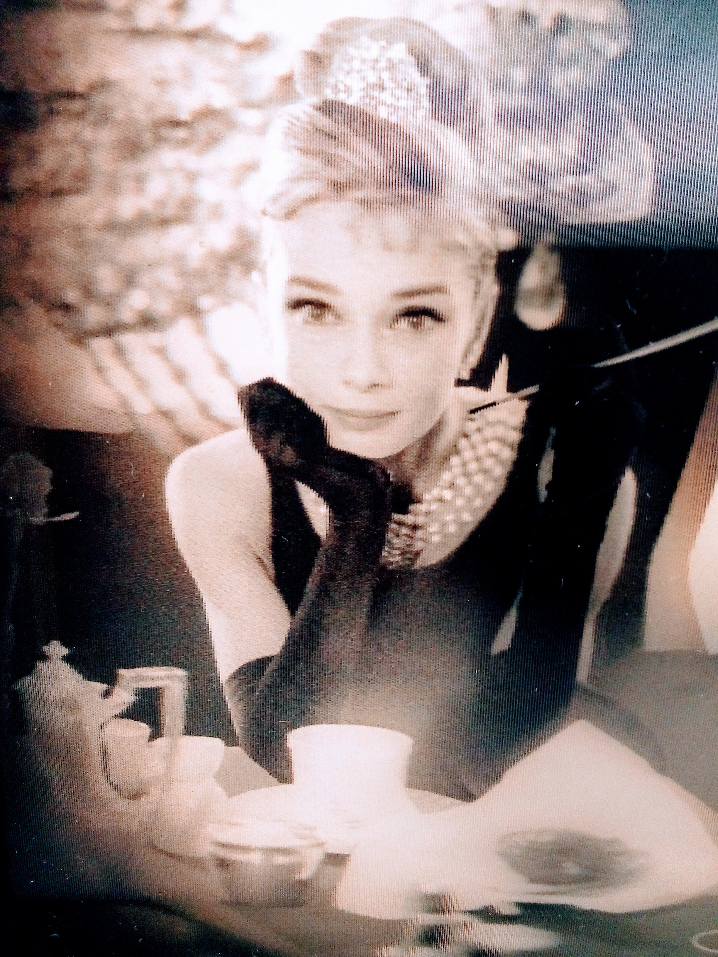 Audrey Hepburn Souvenirs Vintage Photo Portrait, Glam Wall Art Decor Package, 3D Piece for Office Accent - Signed