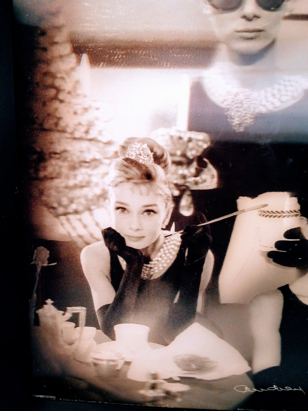 Audrey Hepburn Souvenirs Vintage Photo Portrait, Glam Wall Art Decor Package, 3D Piece for Office Accent - Signed