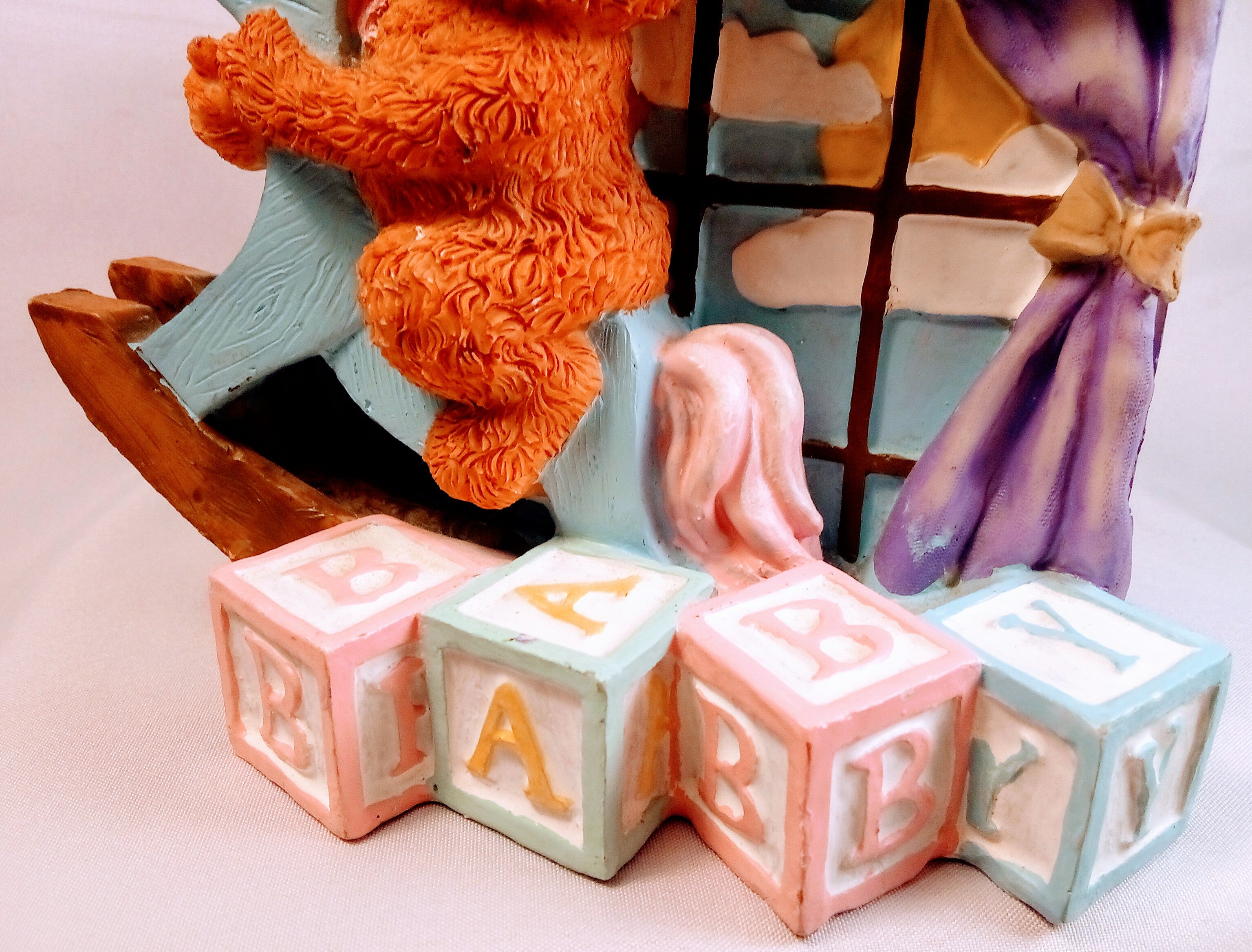 Mini Teddy Bear Plant Holder with ABC Blocks, Nursery Decor Ceramic Vase