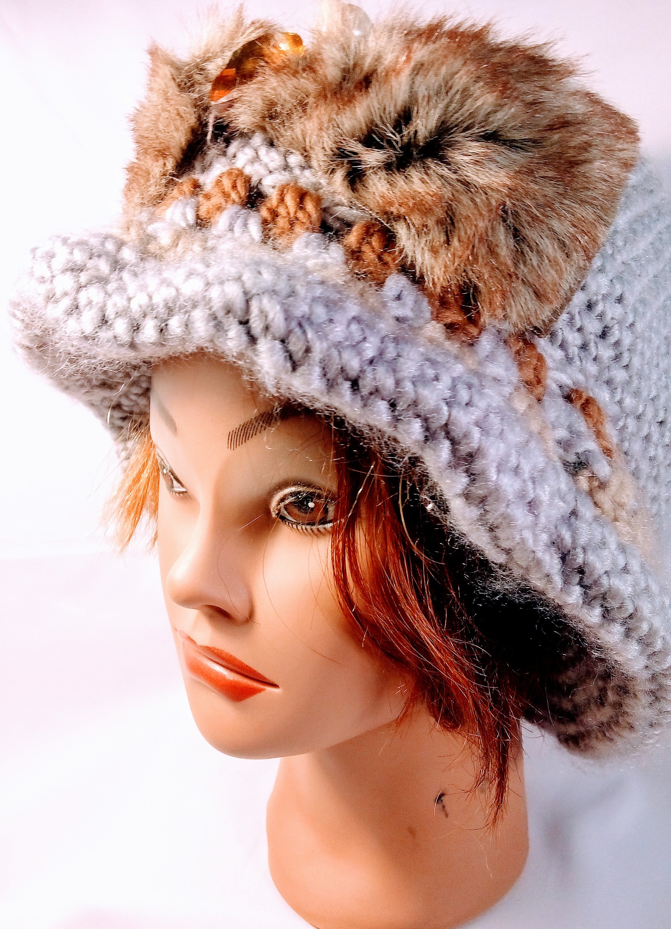 Christmas Winter Knitted Bonnet Beanie, Easy Christmas Knitted Hat, Christmas Party Accessory