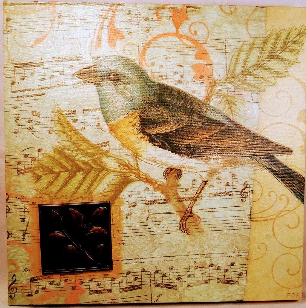 Christmas Gift Set: Unique Paintings Duo, Fairy Canvas Art for Fairy Lovers, Signed AND Greenfinch Tropical Decor