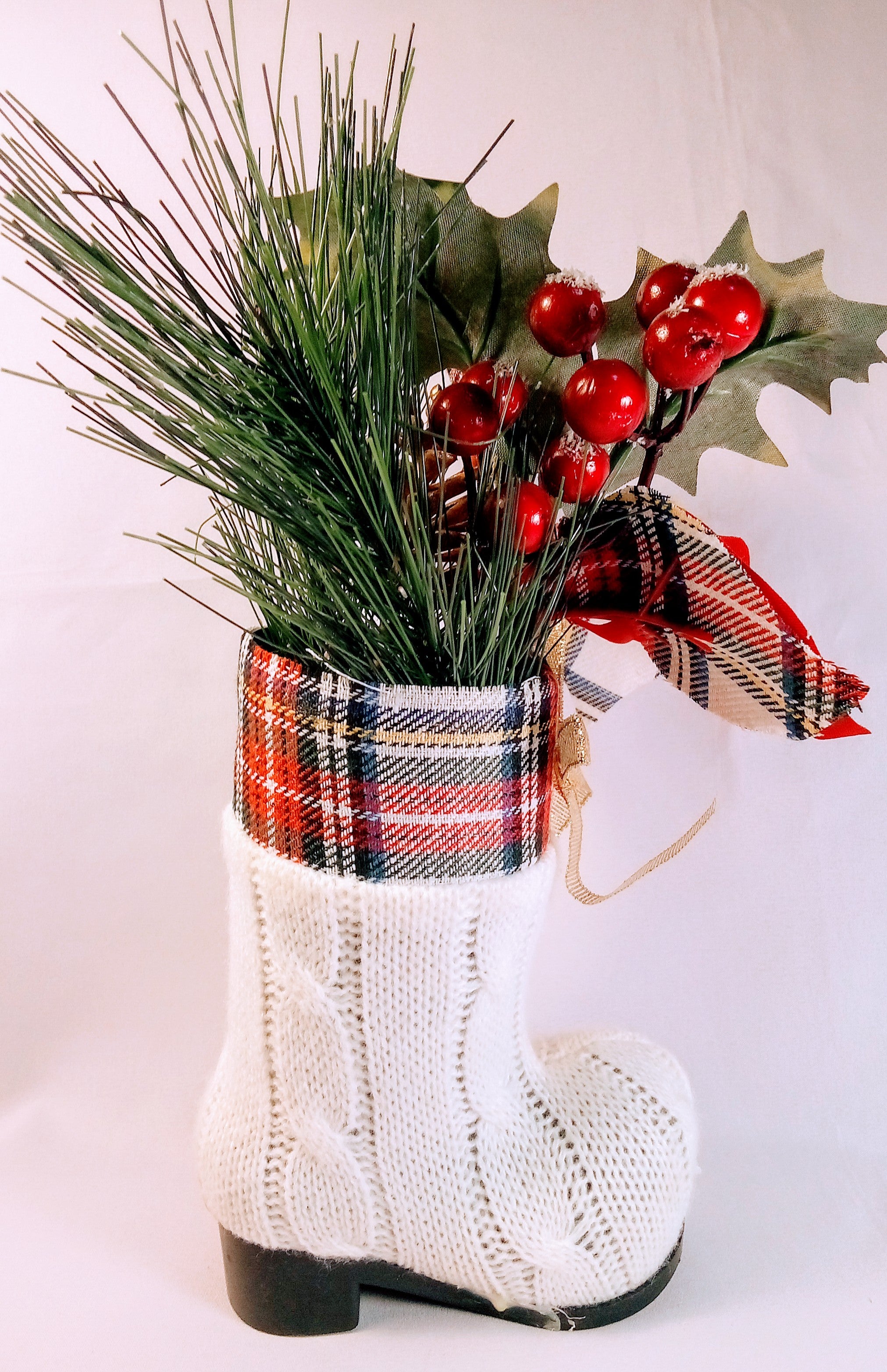 Christmas Boots Planter, Holiday Decor and Flower Pot, Gift for Home, Festive Charming Gift,  Unique Indoor Planter