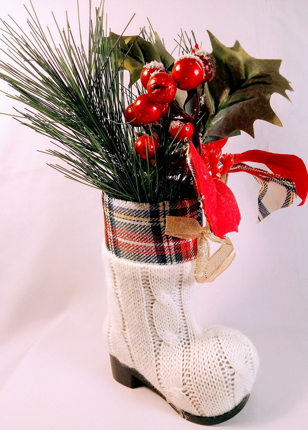 Christmas Boots Planter, Holiday Decor and Flower Pot, Gift for Home, Festive Charming Gift,  Unique Indoor Planter