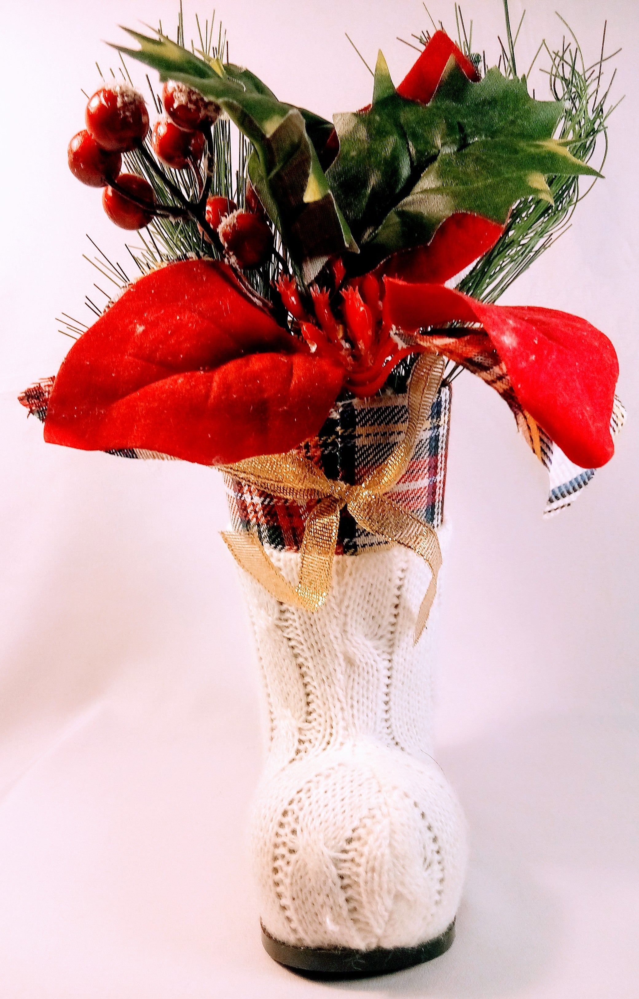 Christmas Boots Planter, Holiday Decor and Flower Pot, Gift for Home, Festive Charming Gift,  Unique Indoor Planter