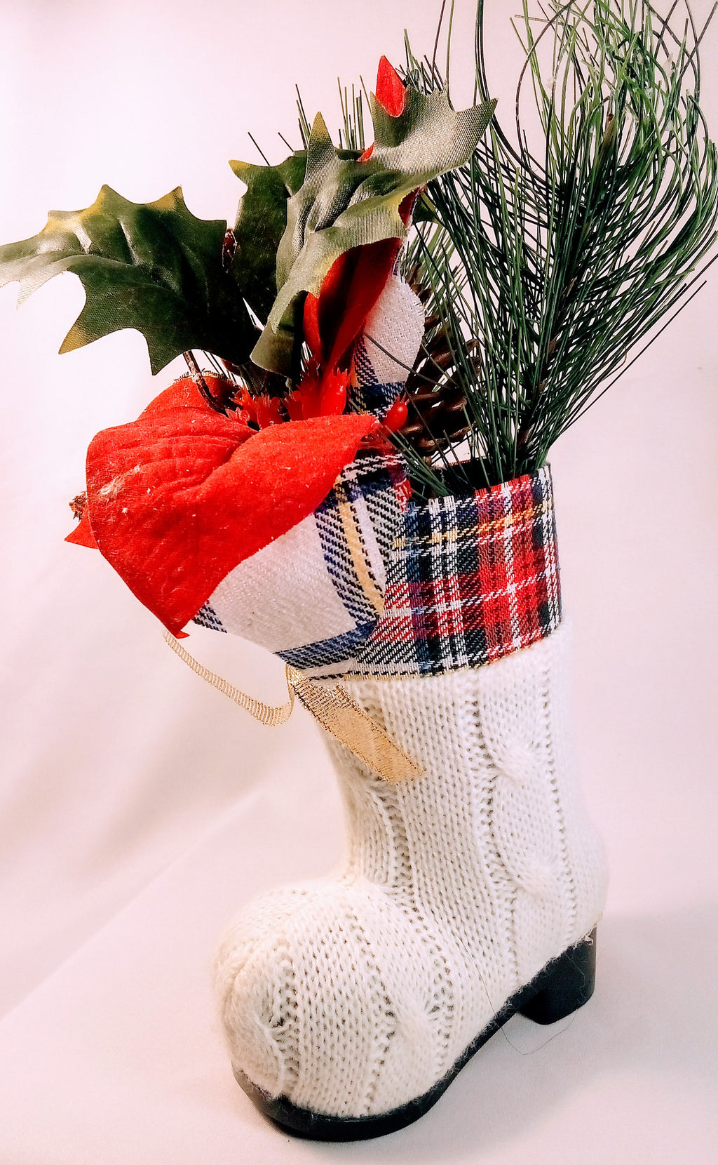 Christmas Boots Planter, Holiday Decor and Flower Pot, Gift for Home, Festive Charming Gift,  Unique Indoor Planter