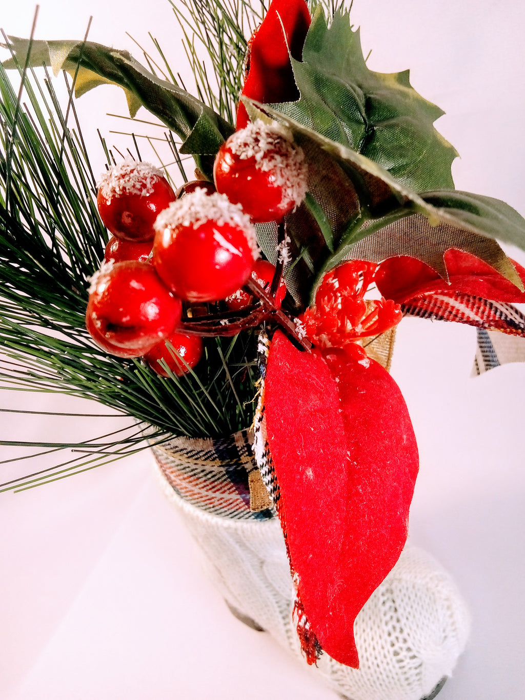 Christmas Boots Planter, Holiday Decor and Flower Pot, Gift for Home, Festive Charming Gift,  Unique Indoor Planter