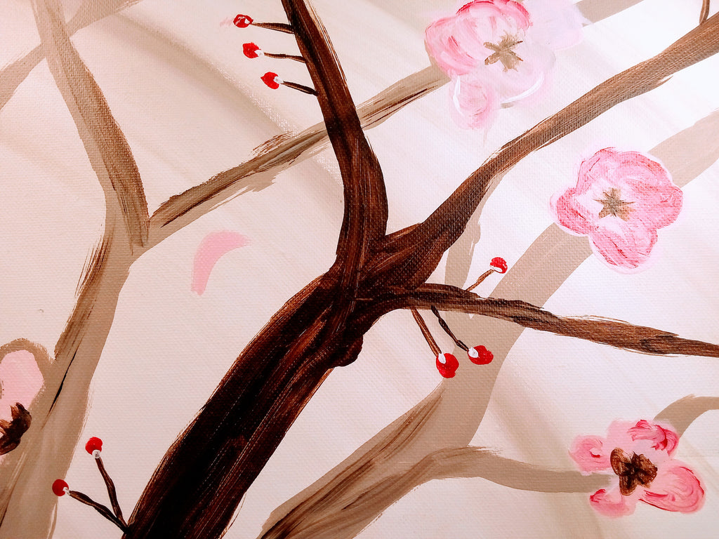 Original Fall Leaf Branch Painting Decor, Autumn Leaves Wall Art Tree Branch for Living Room or Kitchen, for Cozy Homes