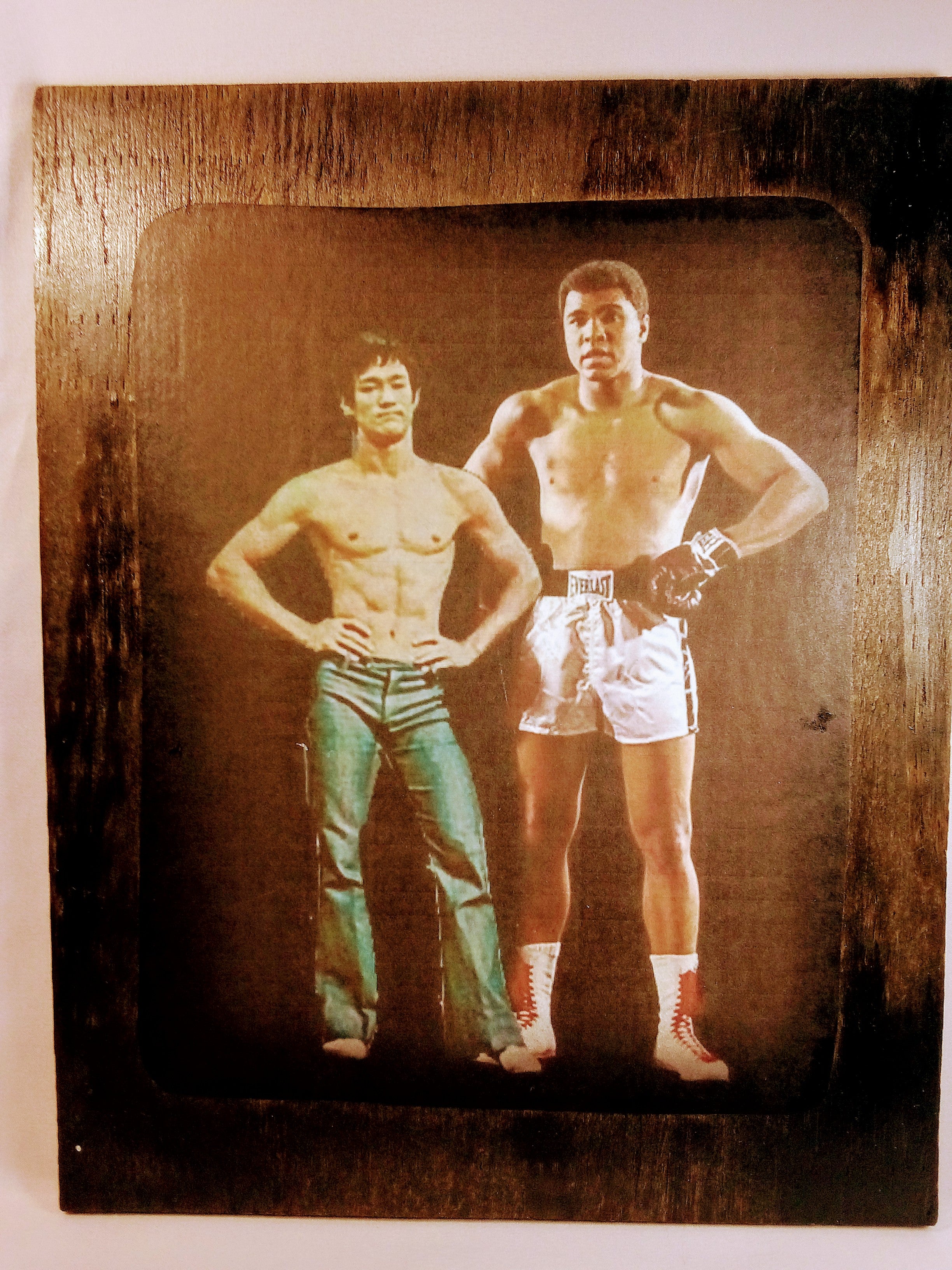 Muhammad Ali and Bruce Lee Art, Perfect Bar Decor Gift, Vintage Boxing and Kung Fu Unique Sports, Ali the Greatest, Bruce Martial Arts