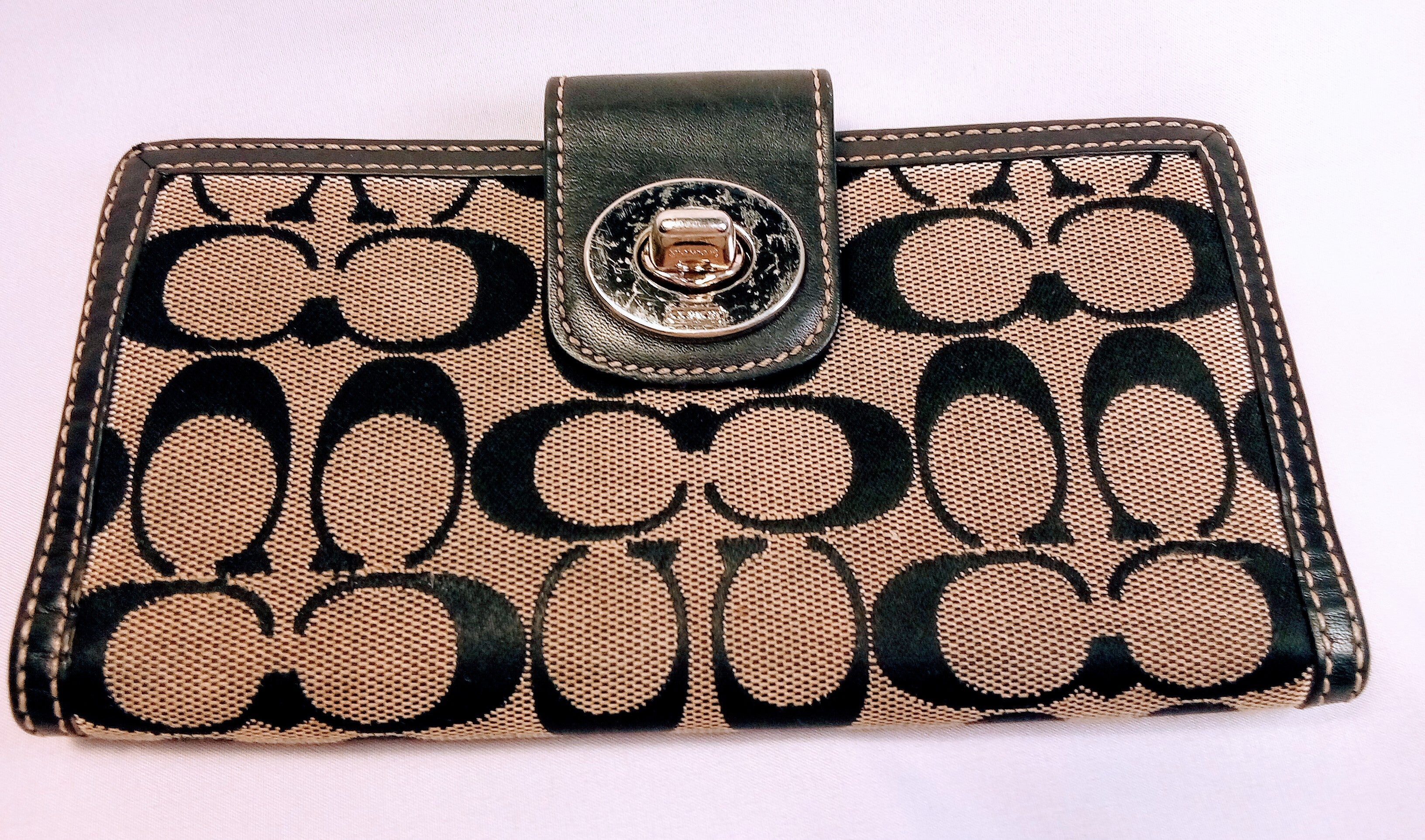 Vintage Coach Wallet Black and Beige, Wallet for Women Minimalist  Aesthetic