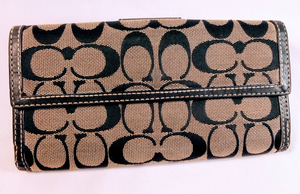 Vintage Coach Wallet Black and Beige, Wallet for Women Minimalist  Aesthetic