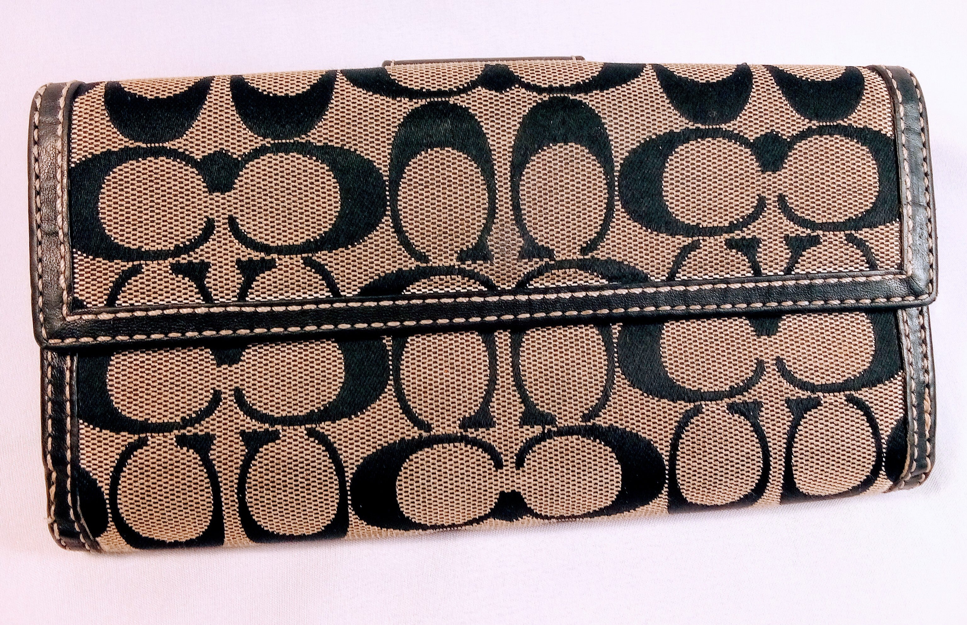 Vintage Coach Wallet Black and Beige, Wallet for Women Minimalist  Aesthetic