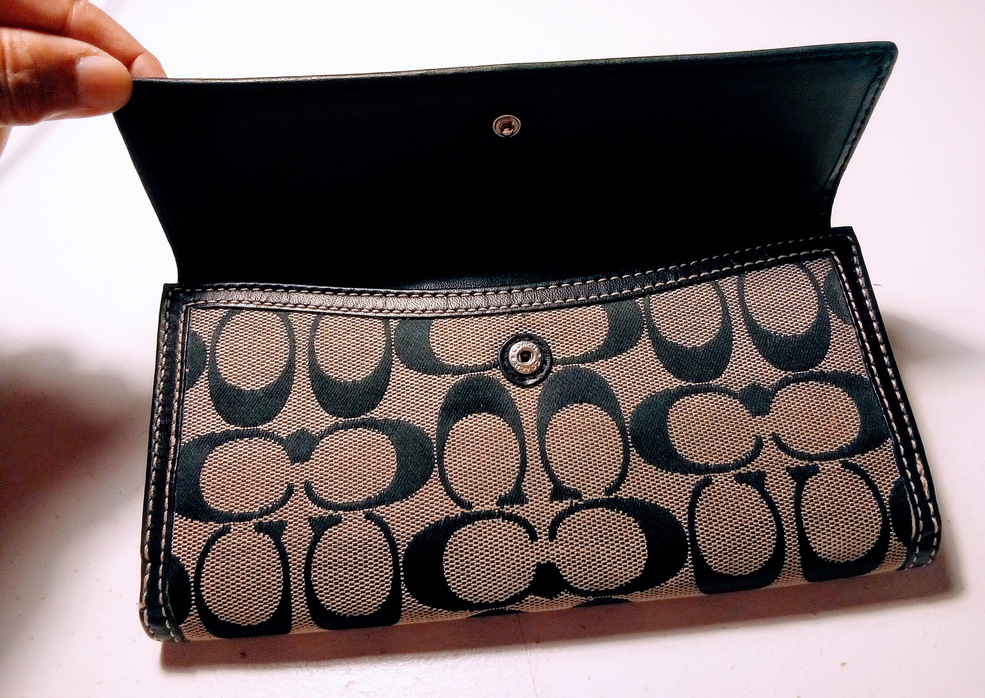 Vintage Coach Wallet Black and Beige, Wallet for Women Minimalist  Aesthetic