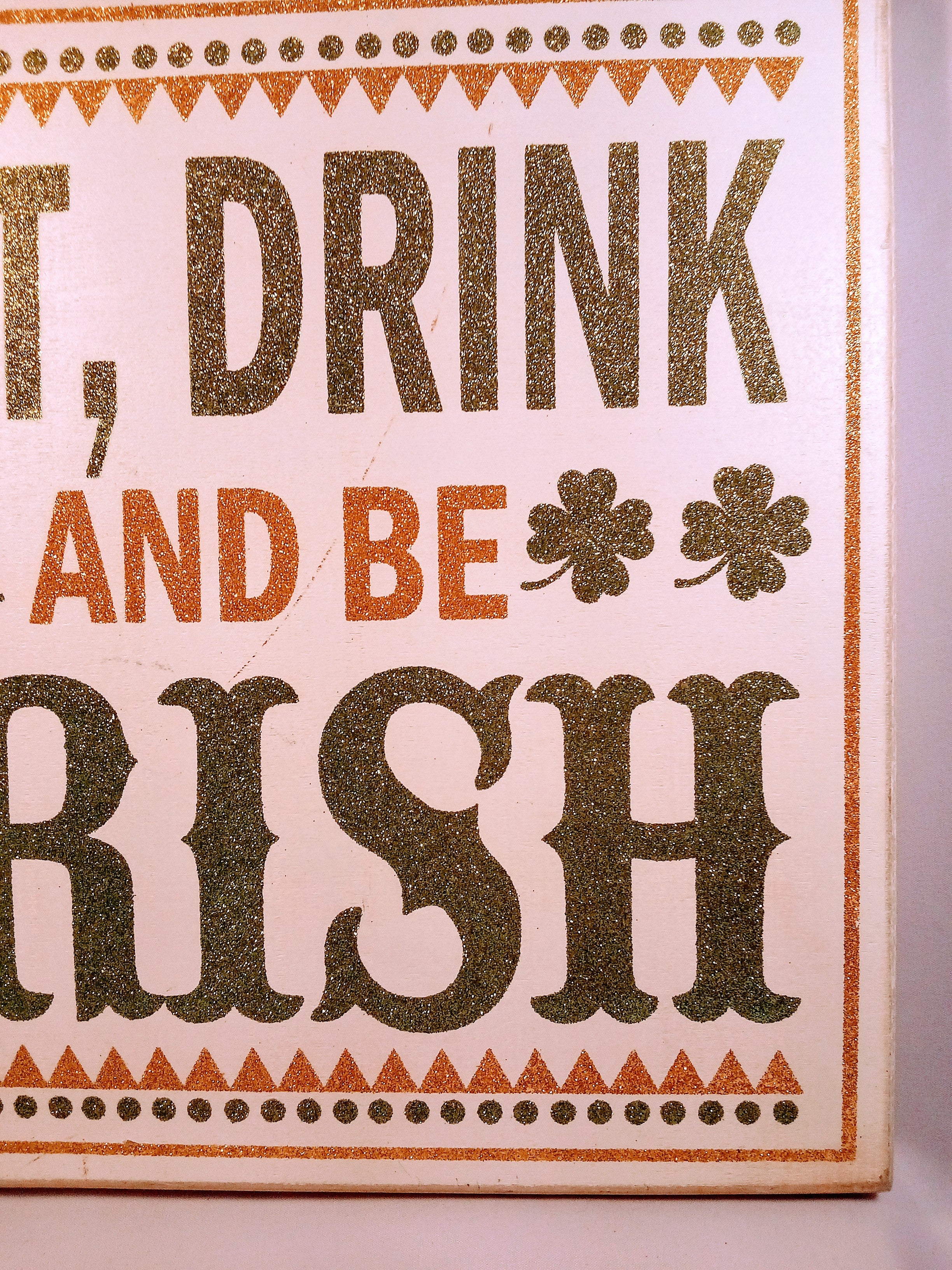 Gold and Wooden Sign for your Garden Pub, Glitz Up Your Home Bar with This Handcrafted Glitter Decor