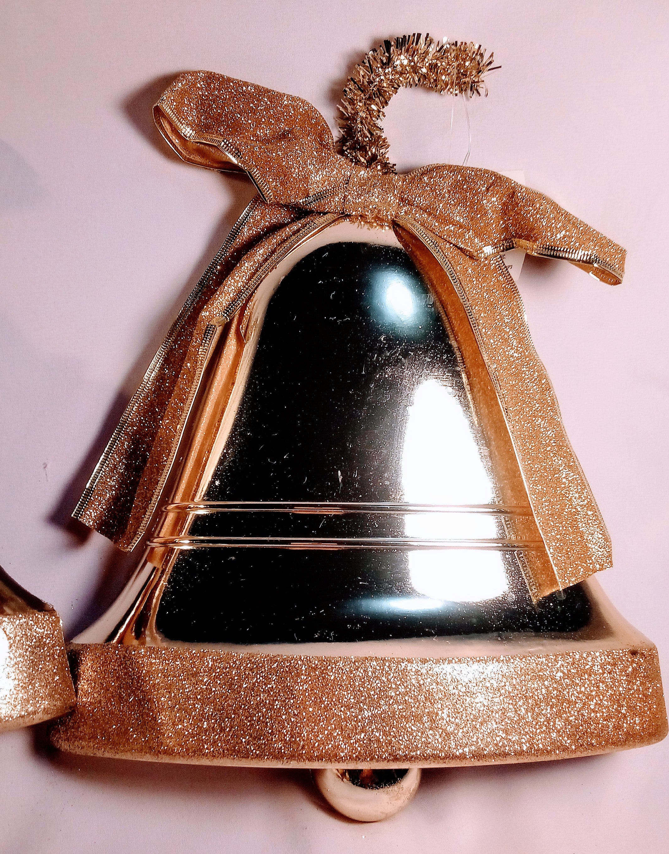 Christmas Festive Golden Bells  Elegant Decor for Her Joyful Home, Shimmering Wall Decor  (Large, Set of 4)