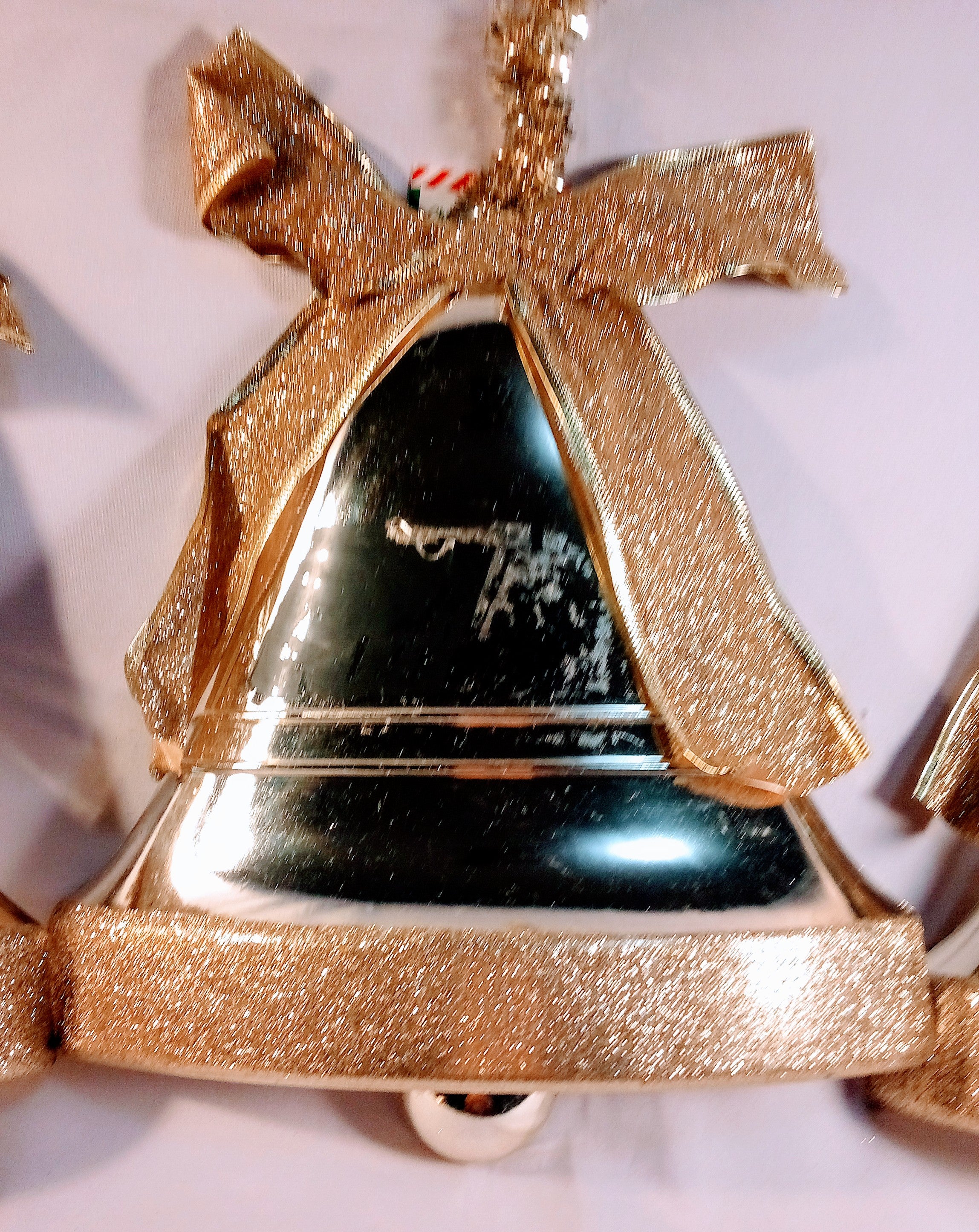 Christmas Festive Golden Bells  Elegant Decor for Her Joyful Home, Shimmering Wall Decor  (Large, Set of 4)