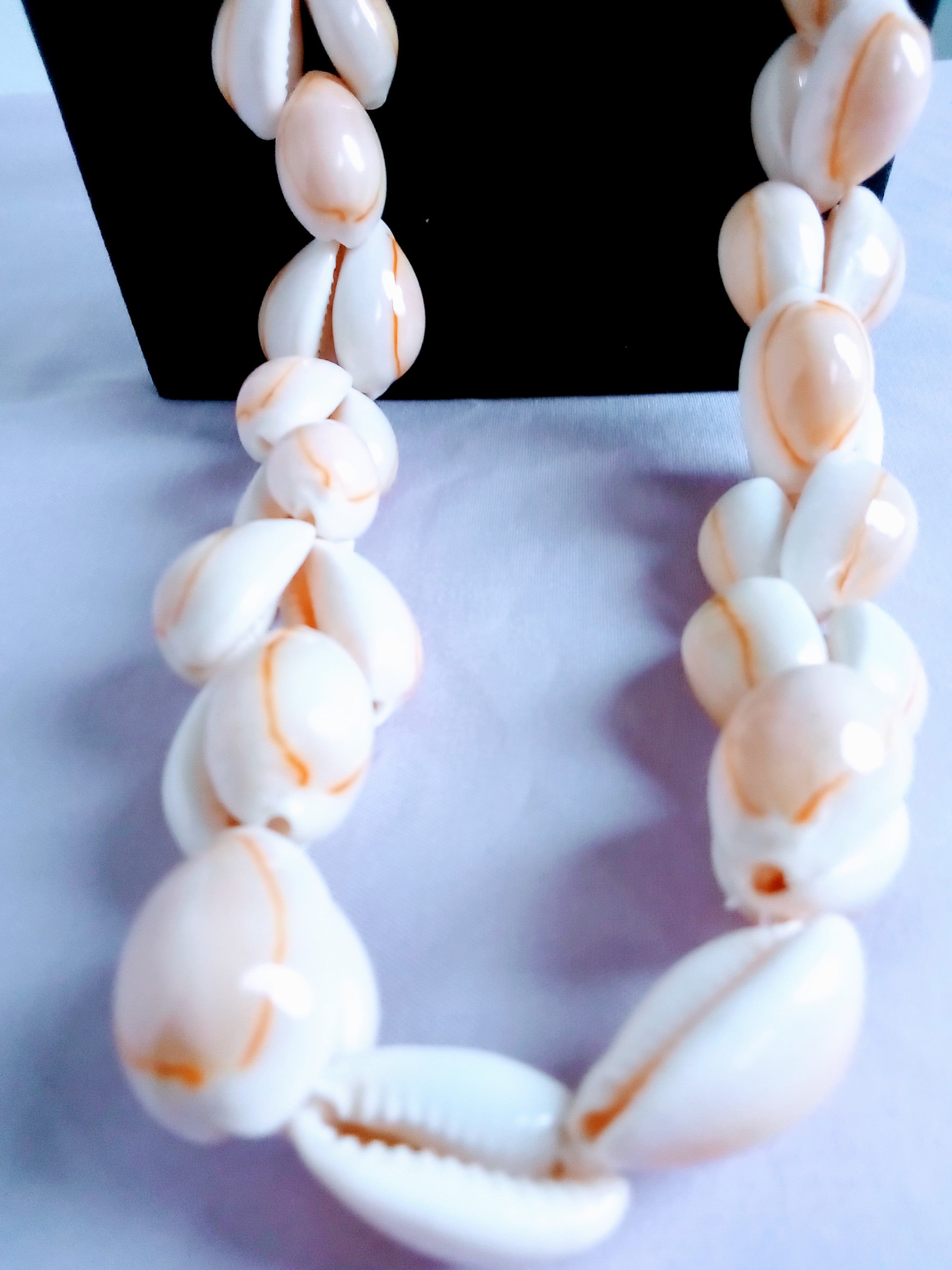Christmas Gift Set of 2: Hawaiian Shell Double Beads Necklace Beachy Gift AND Sparkle Jewelry Box Elegant Keepsake