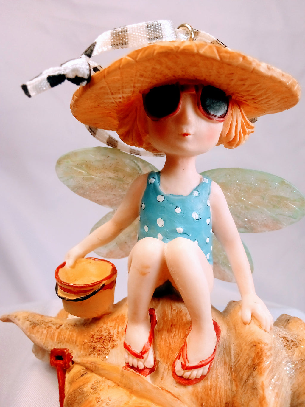 Beach Fairy Sculpture for Coastal Vibes, Magical Seaside Figurine, Ocean Home Accent, Charming Beach House Decor, Shell Art