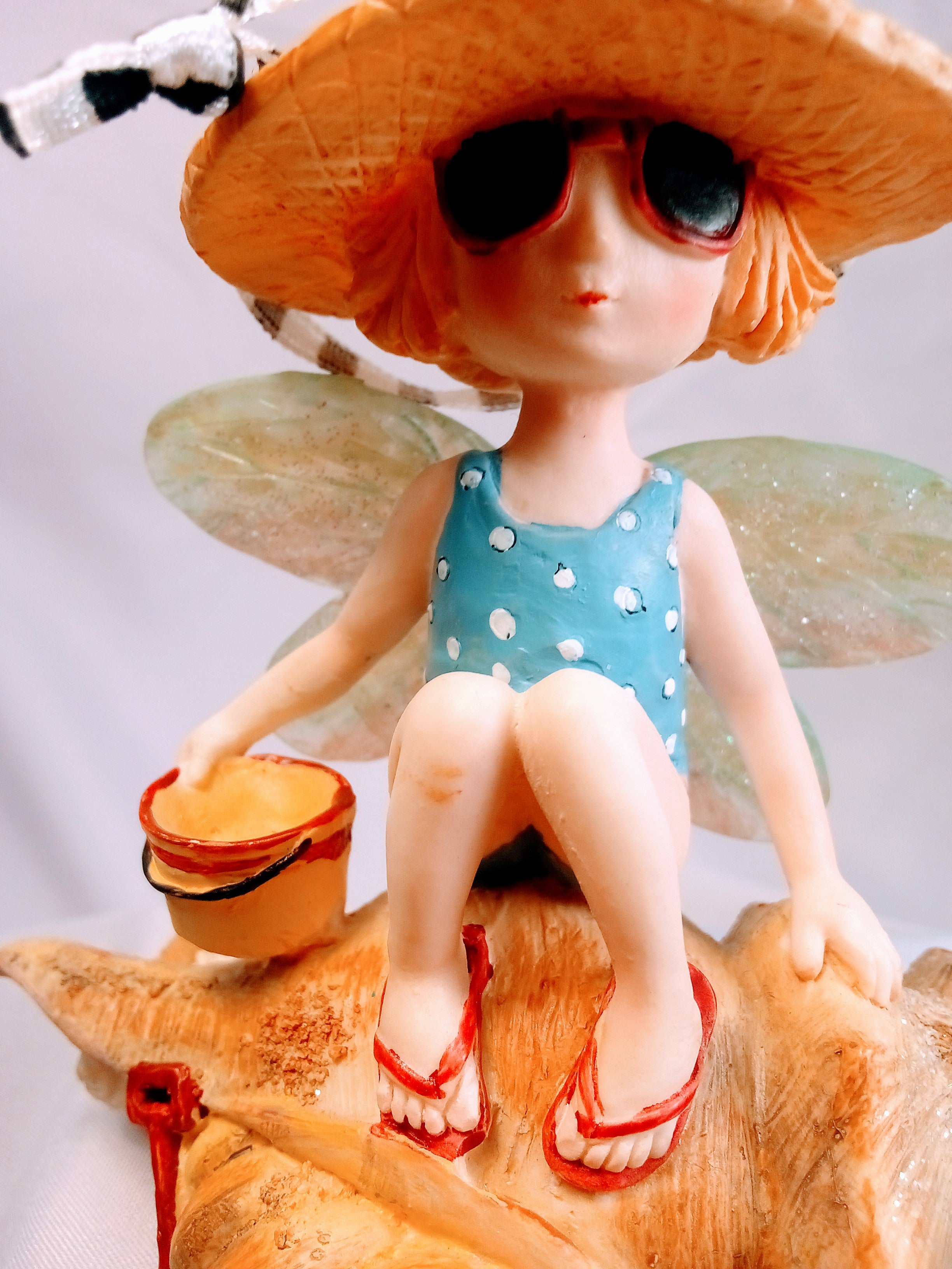 Beach Fairy Sculpture for Coastal Vibes, Magical Seaside Figurine, Ocean Home Accent, Charming Beach House Decor, Shell Art