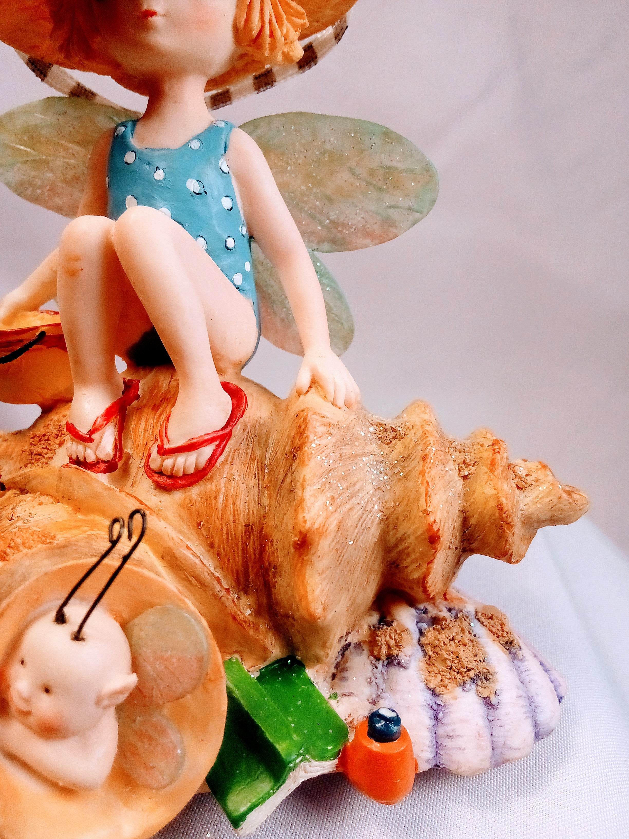 Beach Fairy Sculpture for Coastal Vibes, Magical Seaside Figurine, Ocean Home Accent, Charming Beach House Decor, Shell Art