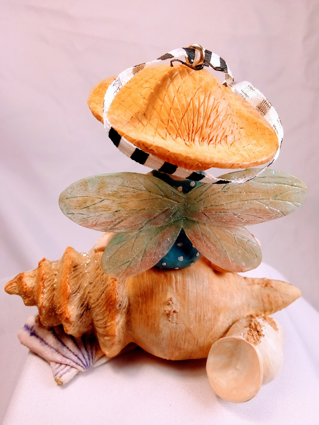 Beach Fairy Sculpture for Coastal Vibes, Magical Seaside Figurine, Ocean Home Accent, Charming Beach House Decor, Shell Art