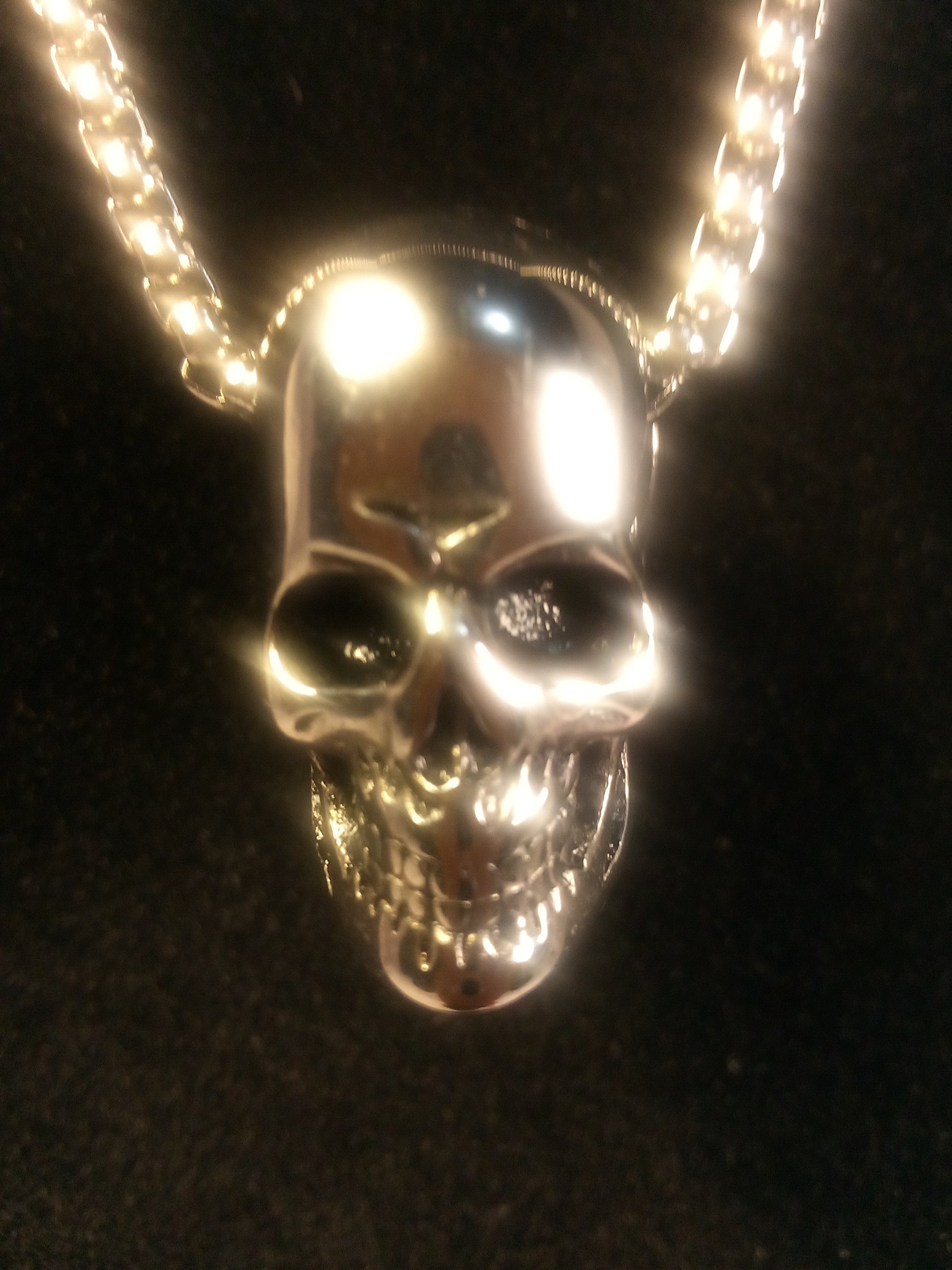 Halloween Skull Pendant Necklace Edgy Stainless Steel, Gothic Glam Jewelry Vampire, Chic Glam Goth Essential, Statement for the Bold