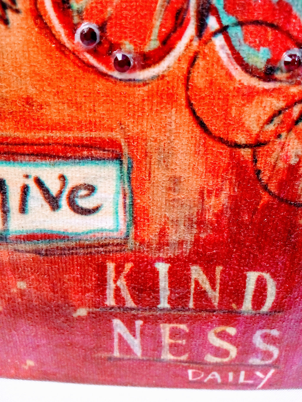 Wood Art Painting Cube, Unique Desk Decor, Handmade Colorful Decorative ,Signed