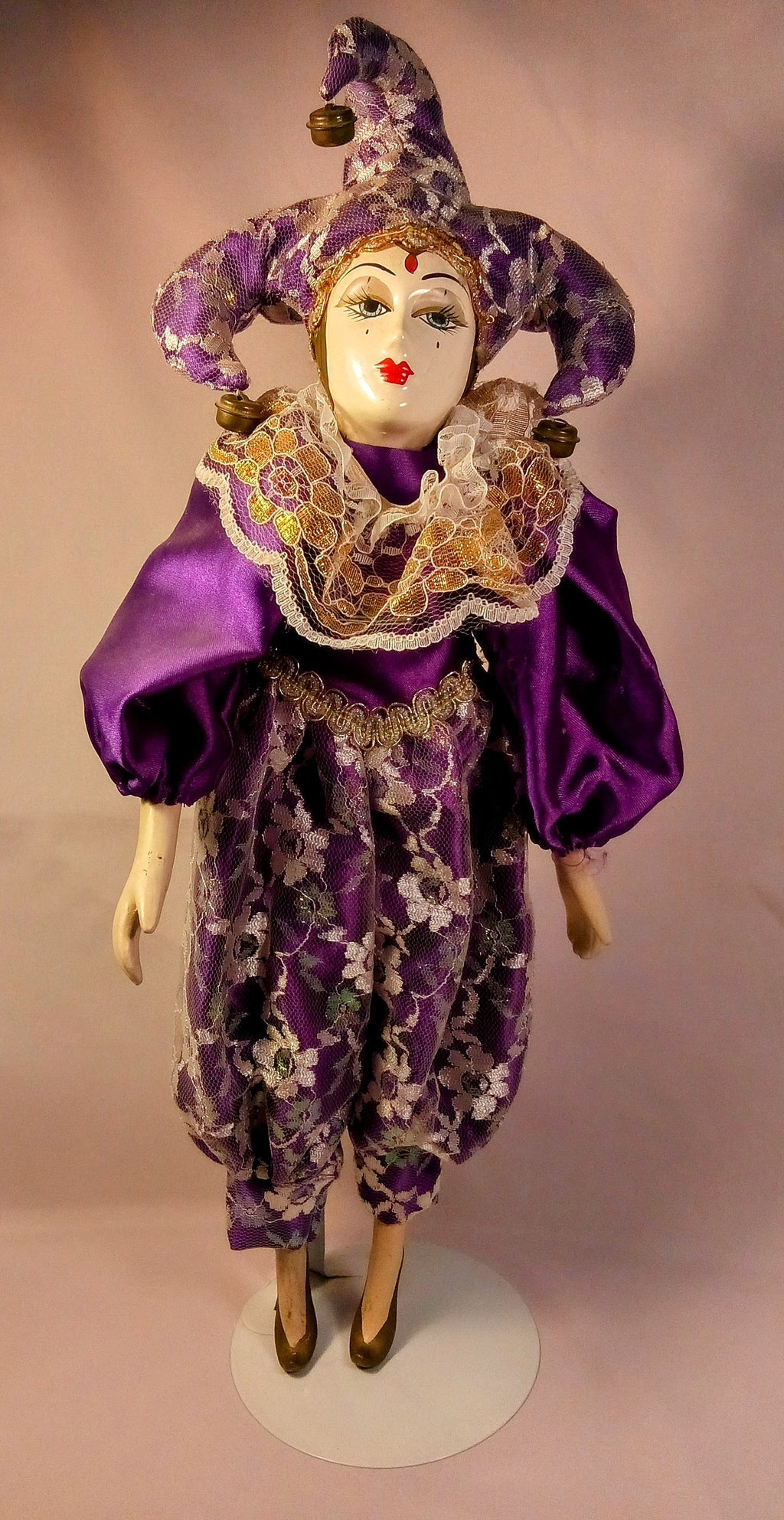 Vintage Jester Tall Doll Home Decor, Joker Clown Harlequin Figure  Birthday Gift Retro Collection, Nursing Decor