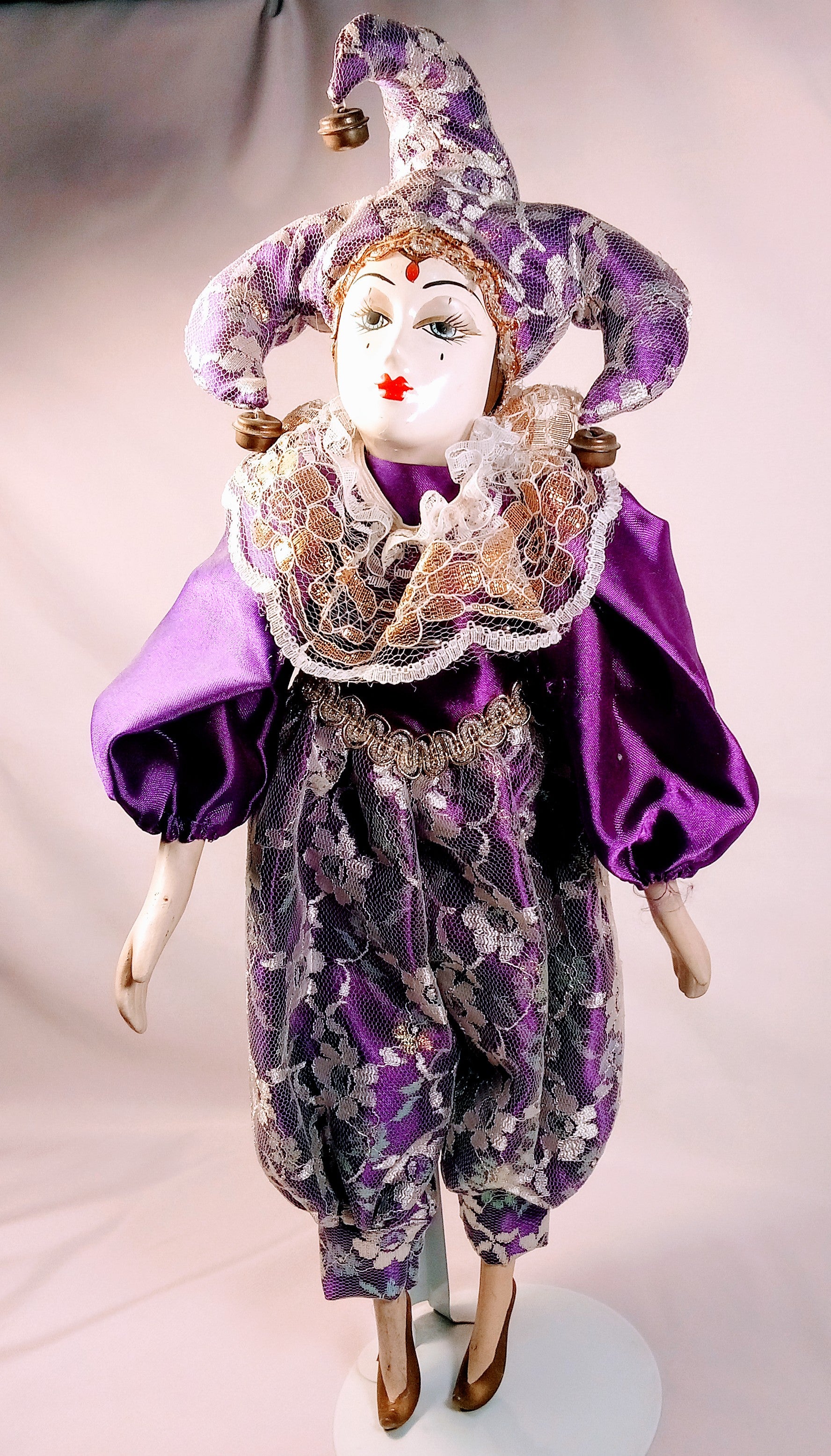 Vintage Jester Tall Doll Home Decor, Joker Clown Harlequin Figure  Birthday Gift Retro Collection, Nursing Decor