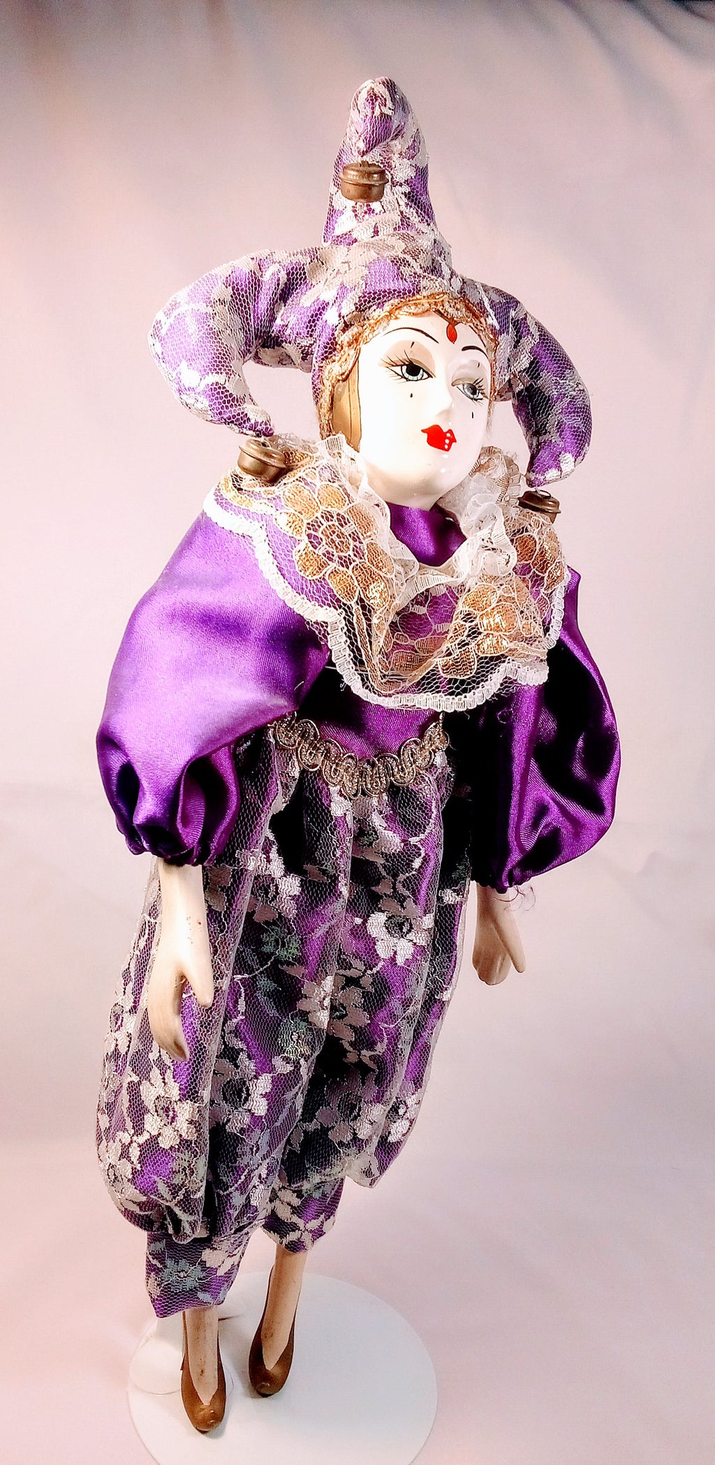 Vintage Jester Tall Doll Home Decor, Joker Clown Harlequin Figure  Birthday Gift Retro Collection, Nursing Decor