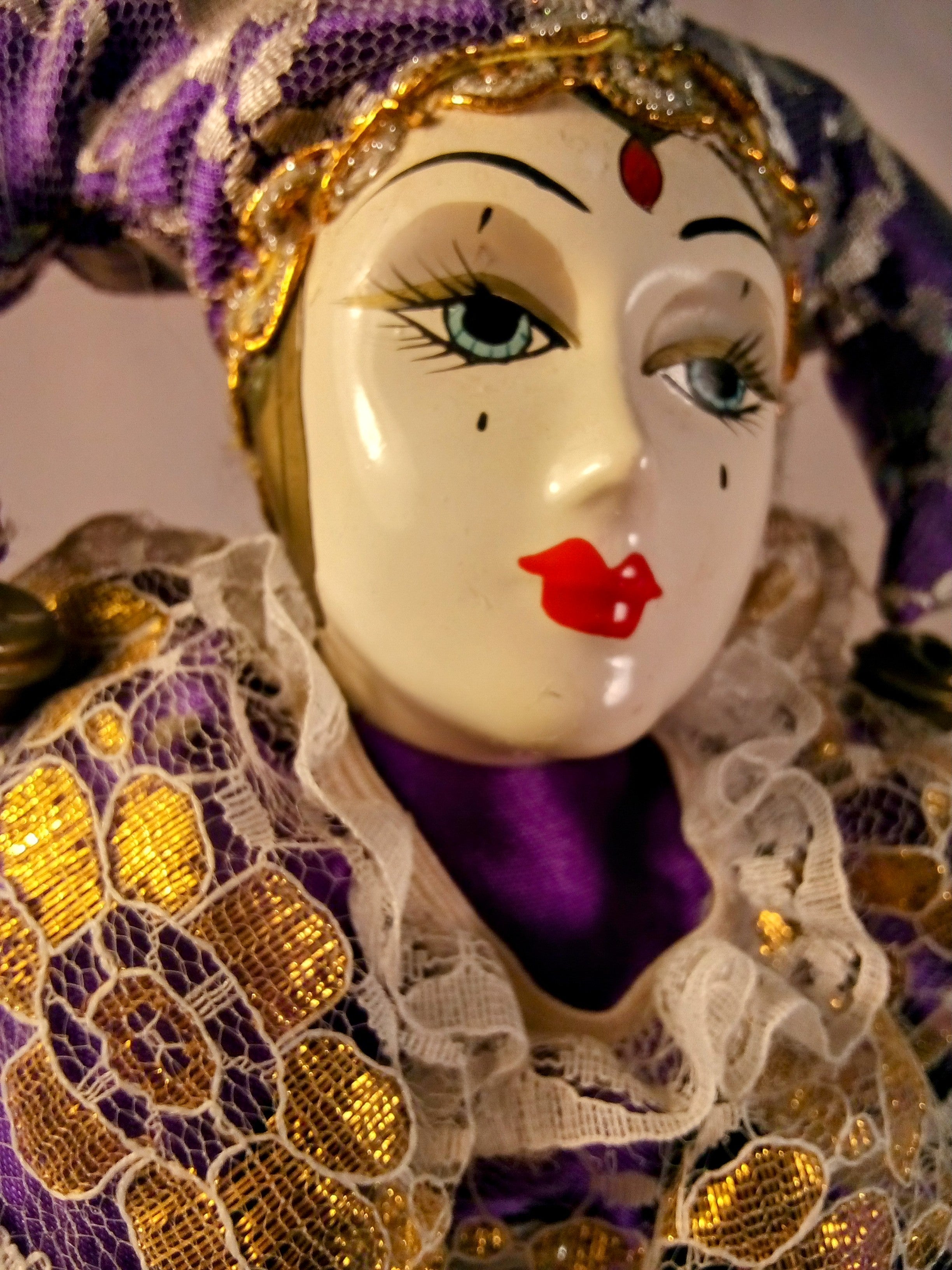 Vintage Jester Tall Doll Home Decor, Joker Clown Harlequin Figure  Birthday Gift Retro Collection, Nursing Decor