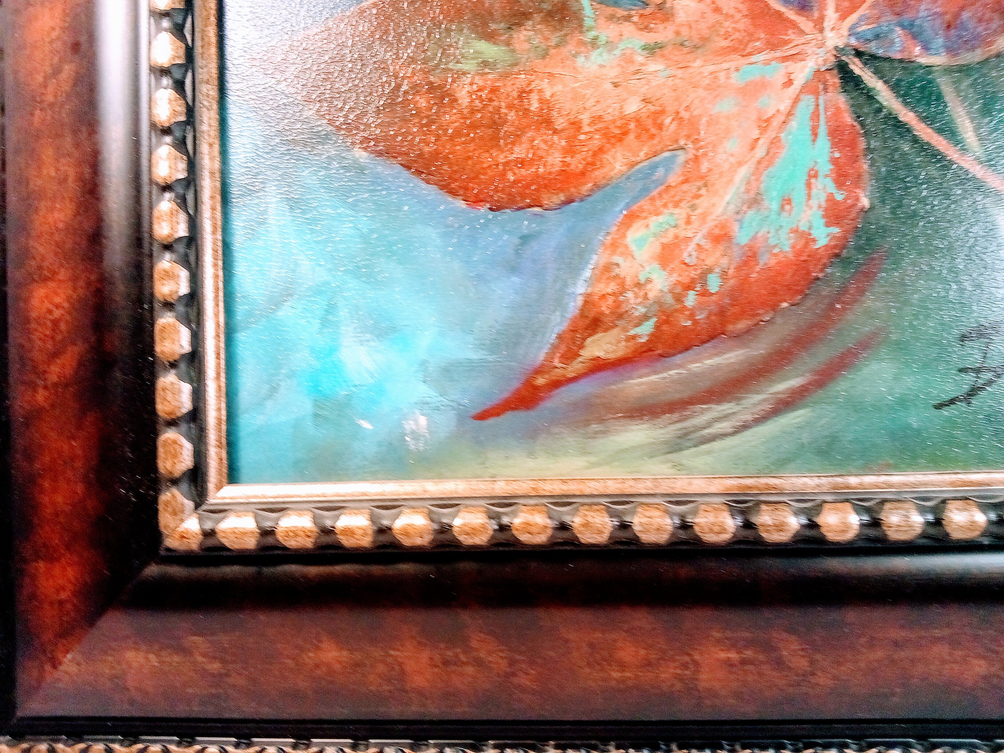 Original Oil Painting of Autumn Leaf, Handpainted Fall Art for Living Room Decor, Nature-Inspired Great for office - Signed