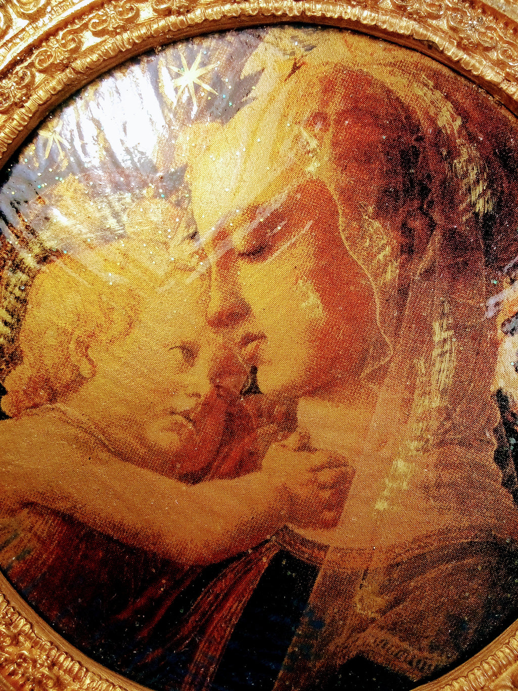 Mary and Baby Jesus Oil Picture by Sandro Boticello, the Italian Renaissance Painter, Original was made in 1481, Blessed Virgin Mary, Art Picture Madonna and Child