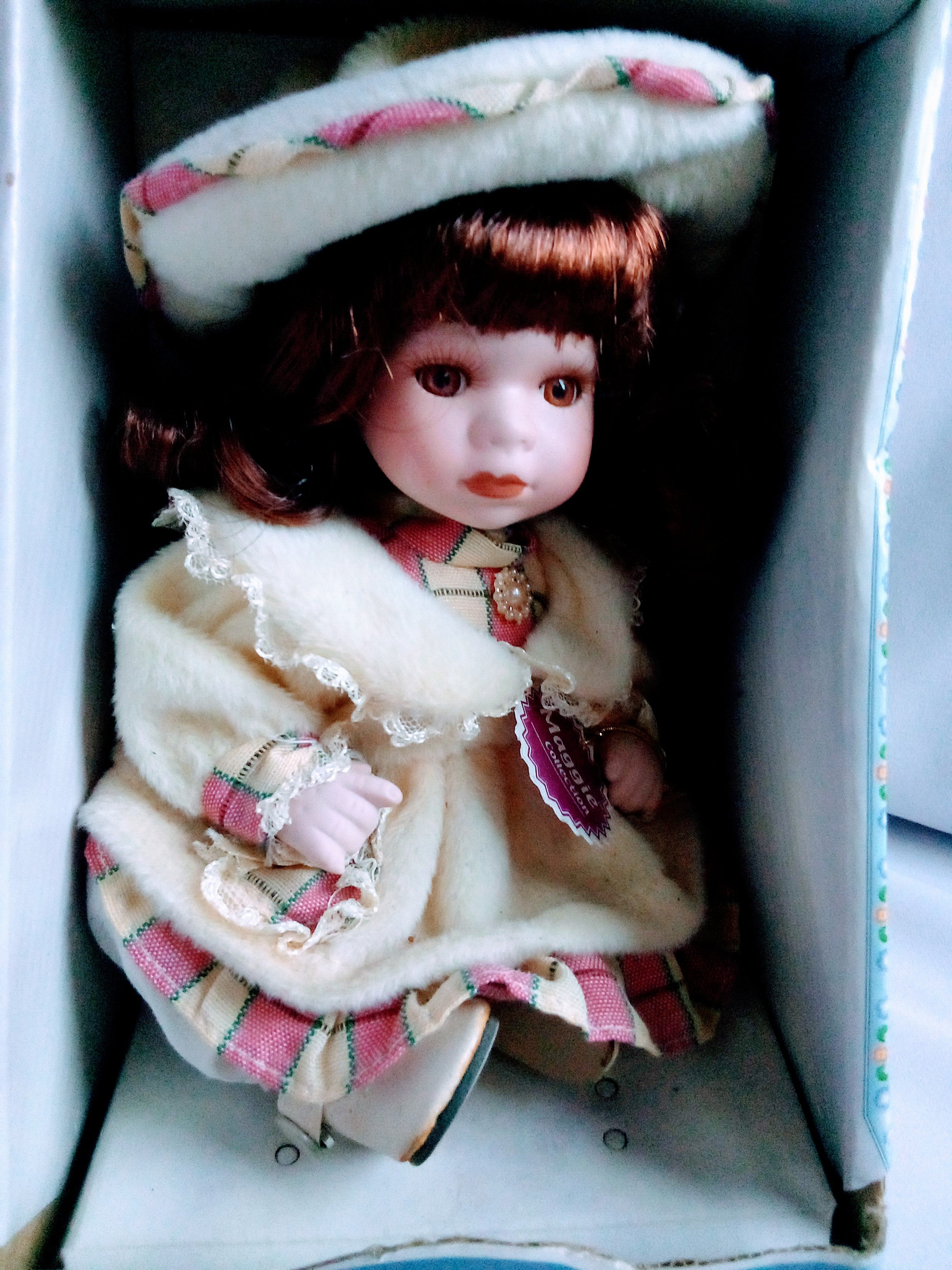 Porcelain Maggie Doll, Perfect Gift for Doll Collectors, One-of-a-Kind Hand-Painted, Vintage Collectible Limited Edition, Rare Red Hair