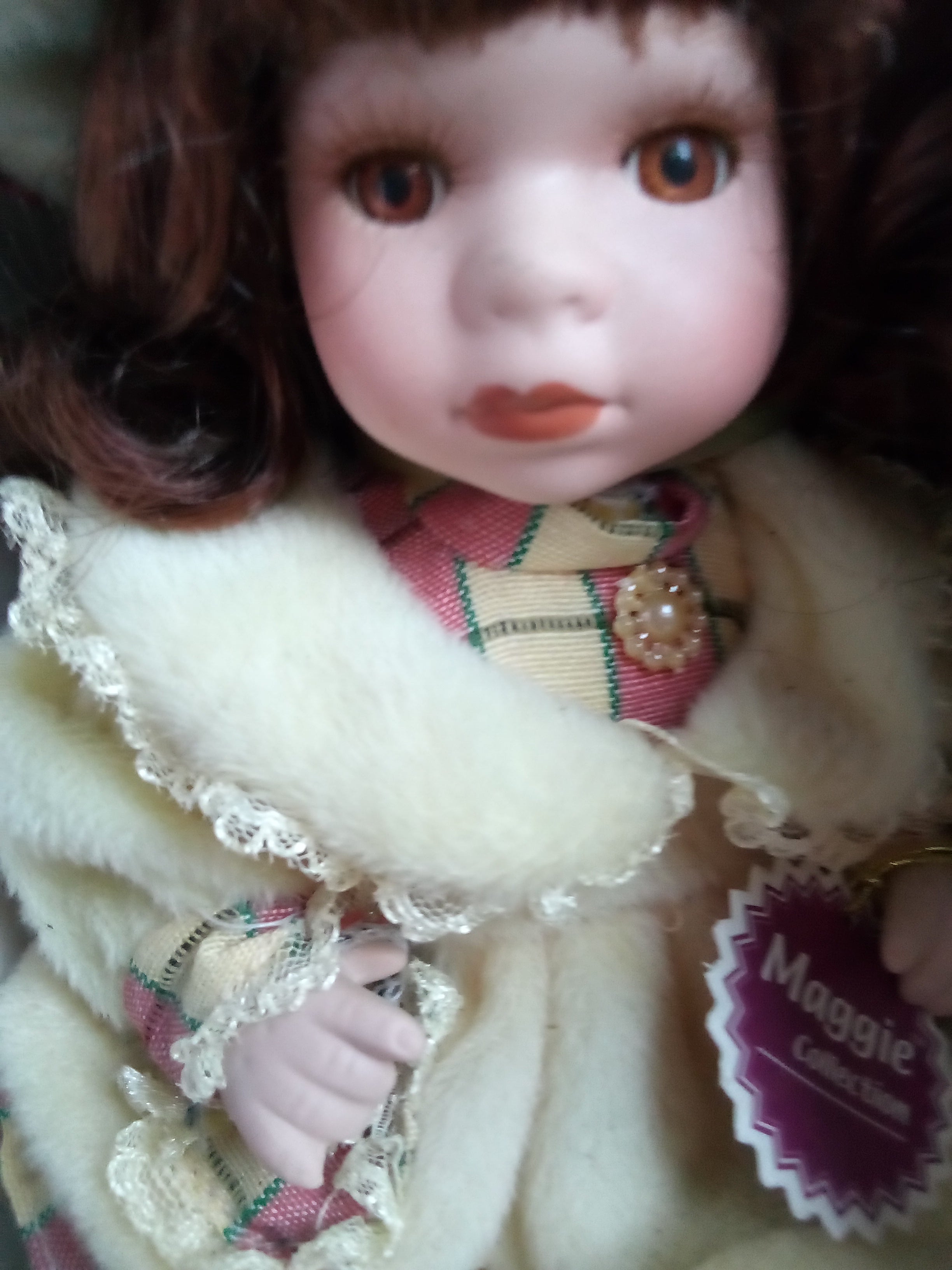 Porcelain Maggie Doll, Perfect Gift for Doll Collectors, One-of-a-Kind Hand-Painted, Vintage Collectible Limited Edition, Rare Red Hair