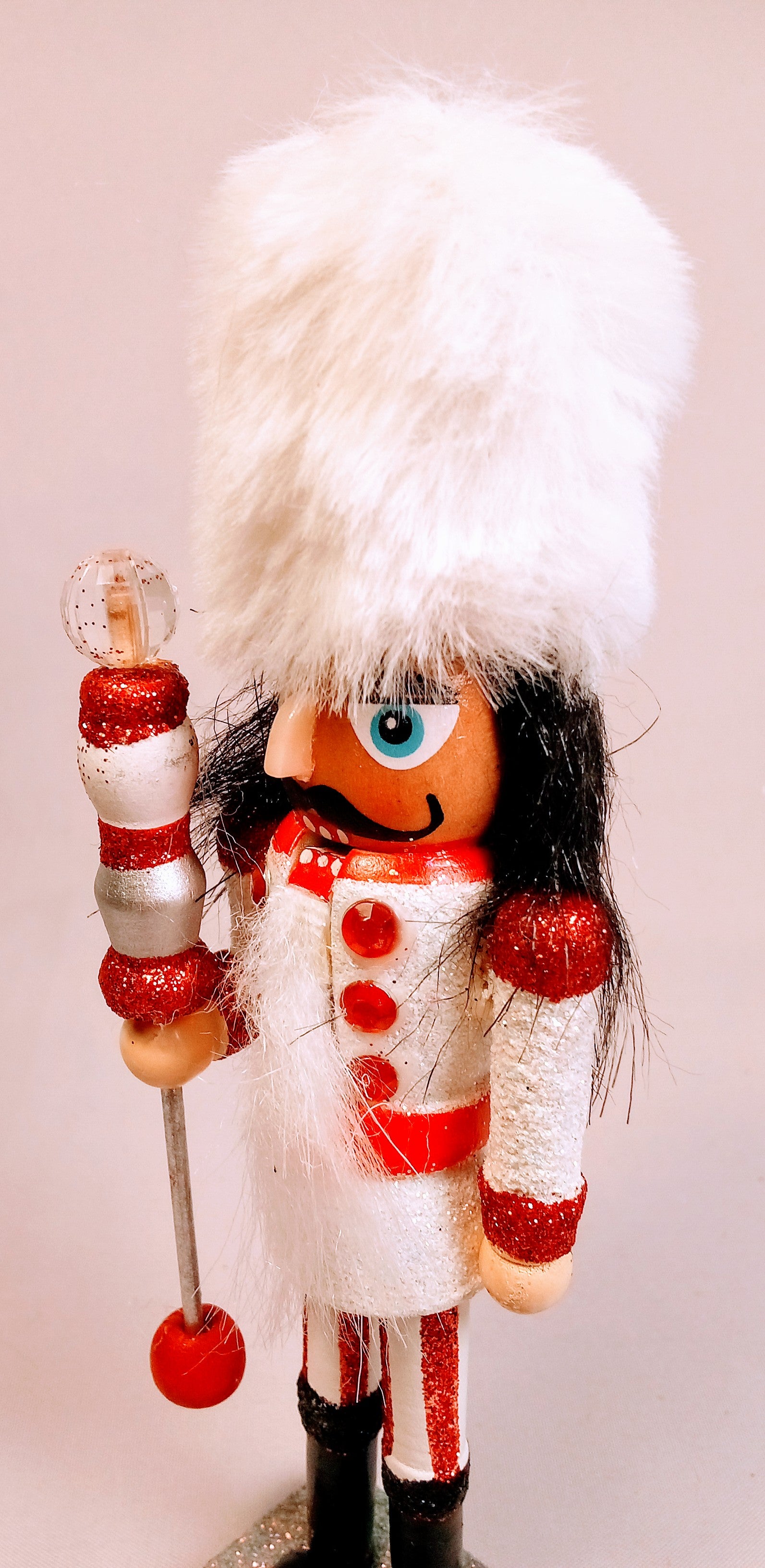 Tiny Nutcracker Soldier with a Touch of Royal Elegance, Mini-Nutcracker Regal British Decor, Adorable Royalty-Inspired