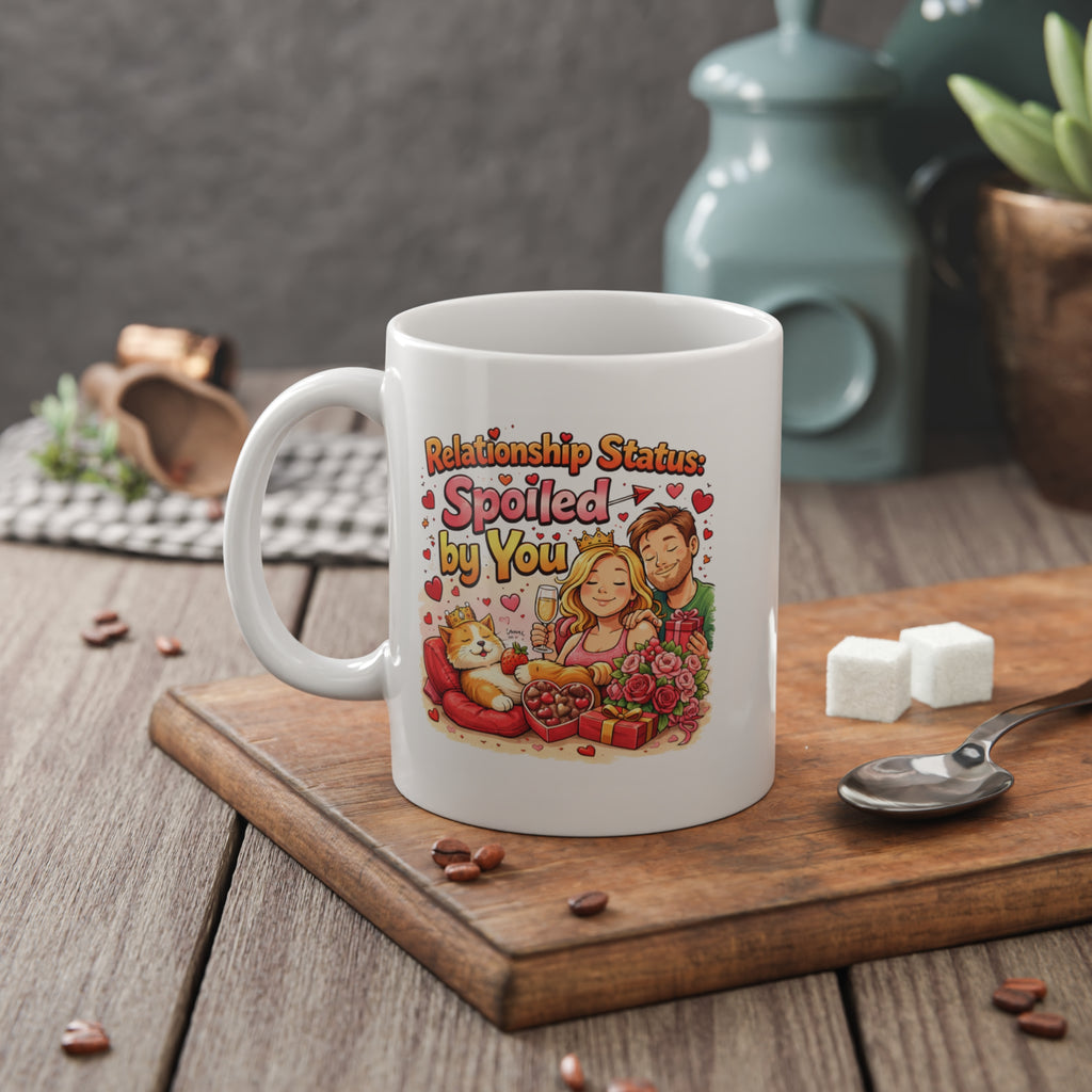 Cute Couples Mug - 'Spoiled by You',  Ideal Gift for Weddings, Anniversaries or Just Because