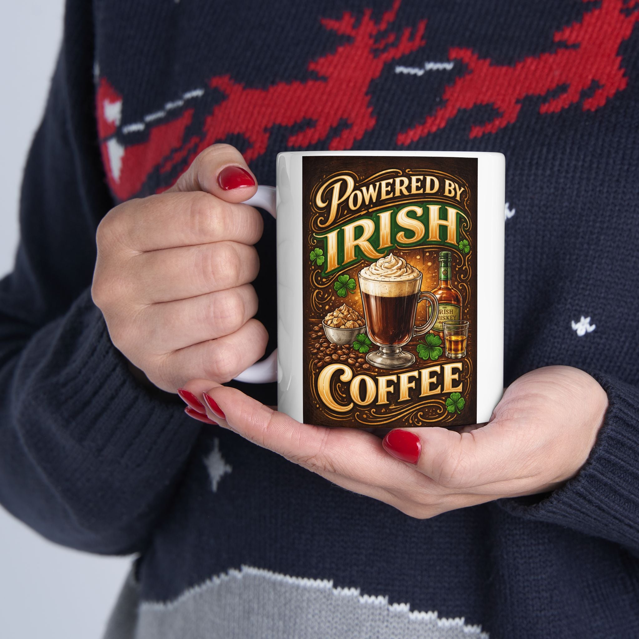 Irish Coffee Mug – Proud Irish Coffee Lover, St. Patrick’s Day Gift.  A Quiet Companion by the Reading Chair