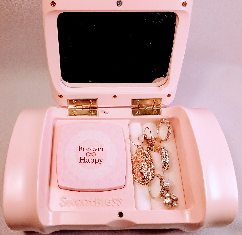 Portable Jewelry Box with Mirror for Music Enthusiasts, Charming Music Box for Music Lovers, Compact Travel Companion with Melodic Surprise